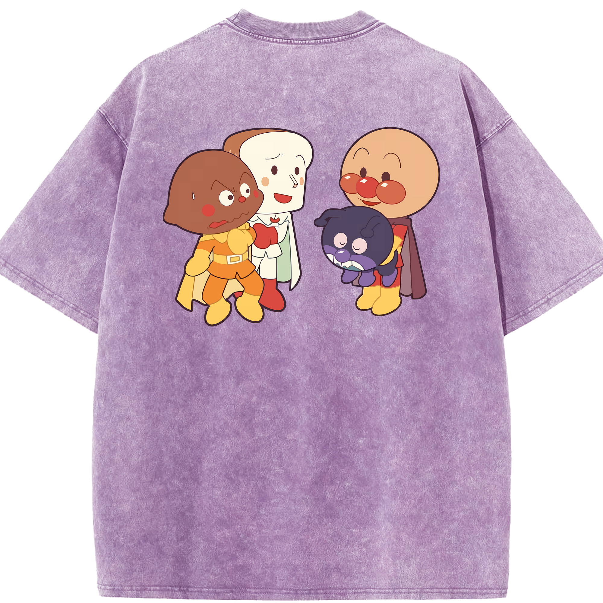 （画像用） アンパンマン Anpanman 綿100% ヴィンテージ風 半袖Tシャツ（背面プリント）