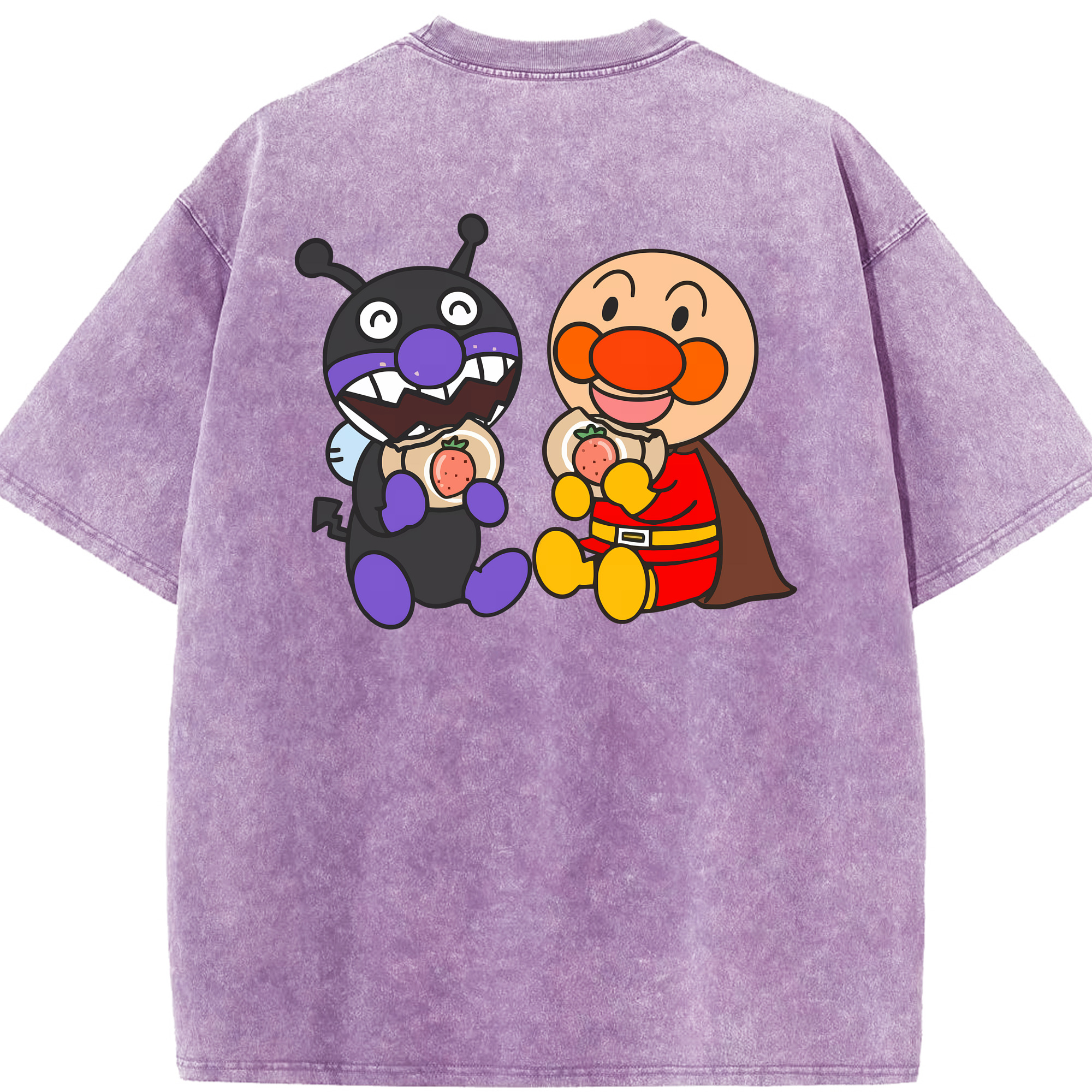 （画像用） アンパンマン Anpanman 綿100% ヴィンテージ風 半袖Tシャツ（背面プリント）