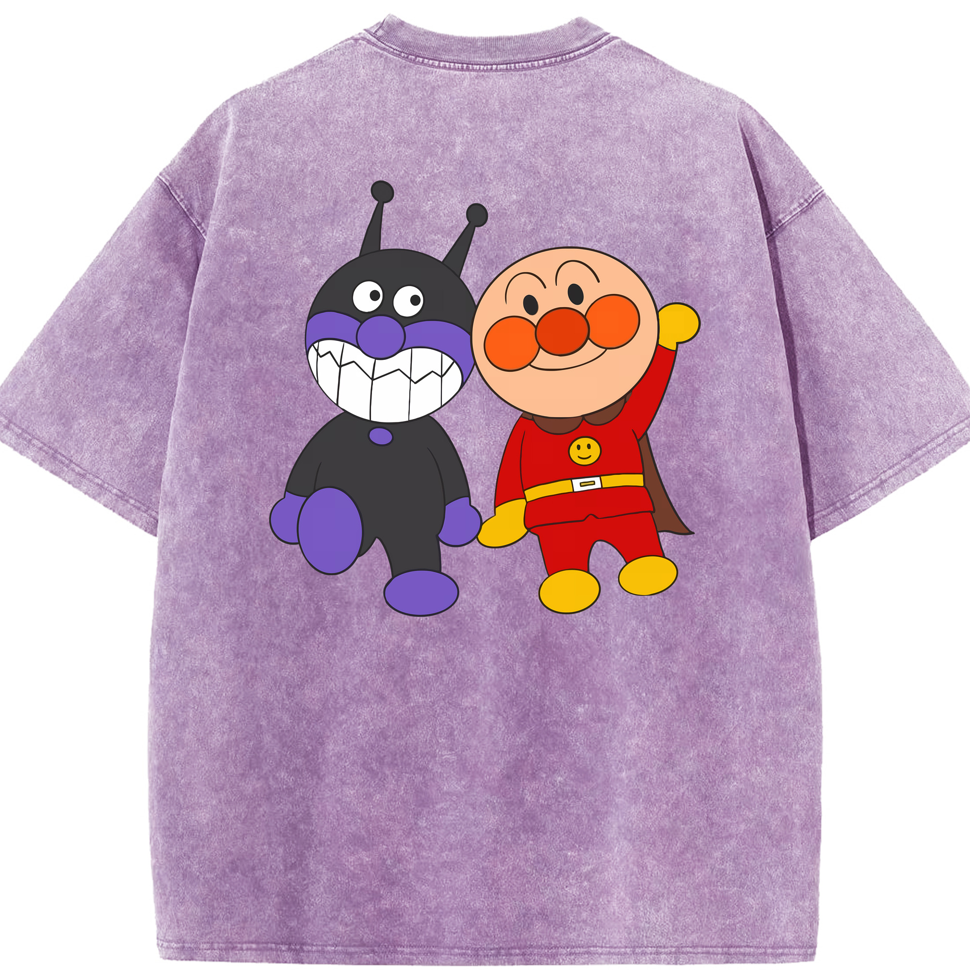 （画像用） アンパンマン Anpanman 綿100% ヴィンテージ風 半袖Tシャツ（背面プリント）