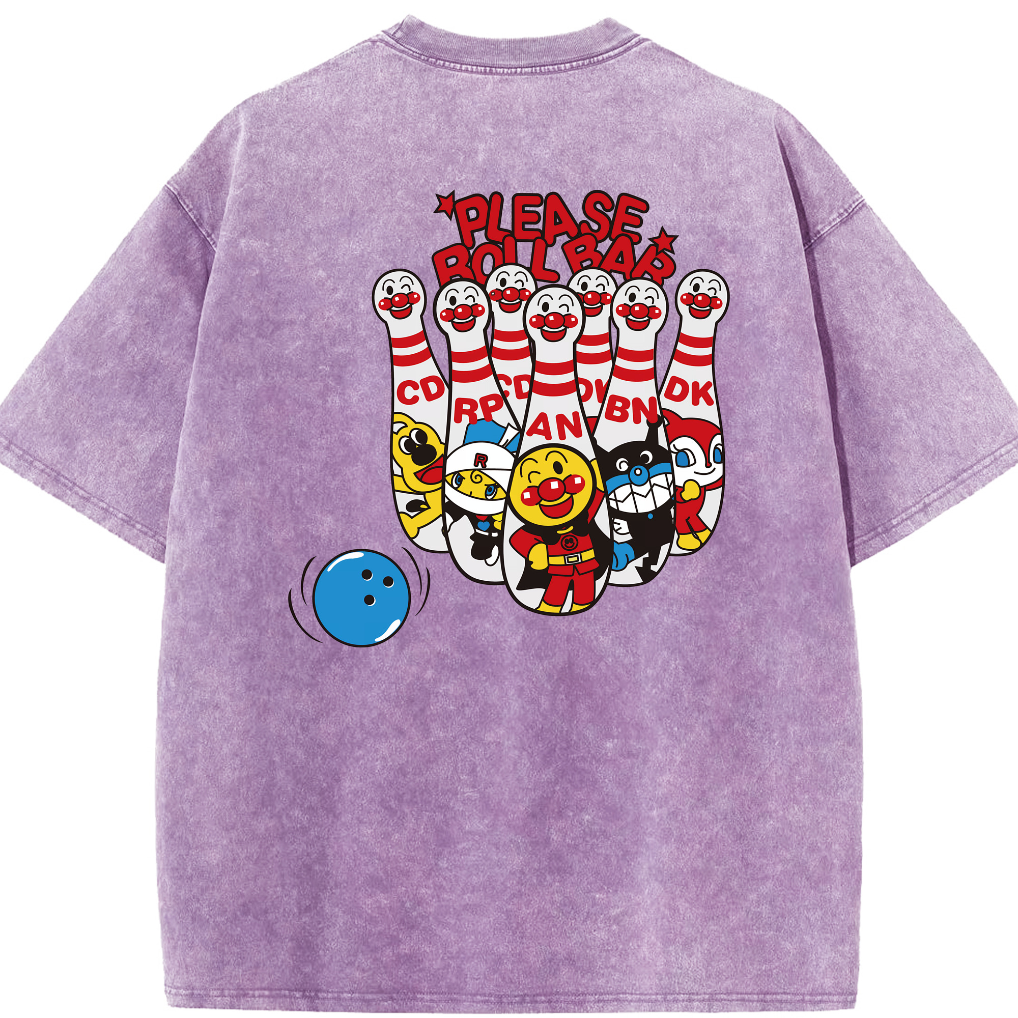 （画像用） アンパンマン Anpanman 綿100% ヴィンテージ風 半袖Tシャツ（背面プリント）