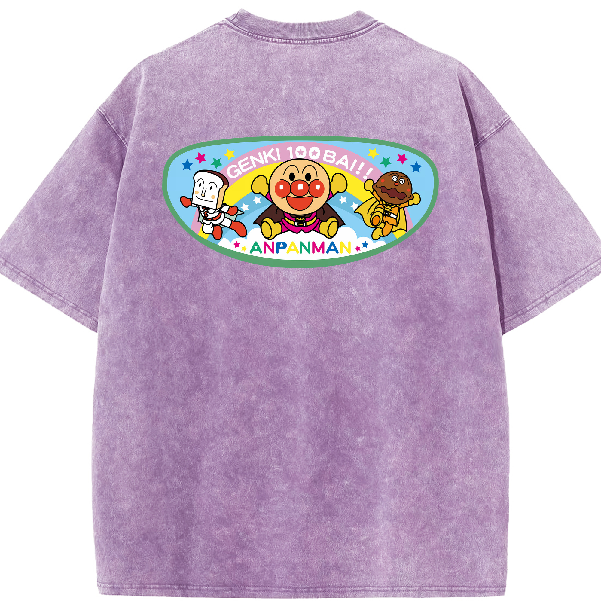 （画像用） アンパンマン Anpanman 綿100% ヴィンテージ風 半袖Tシャツ（背面プリント）
