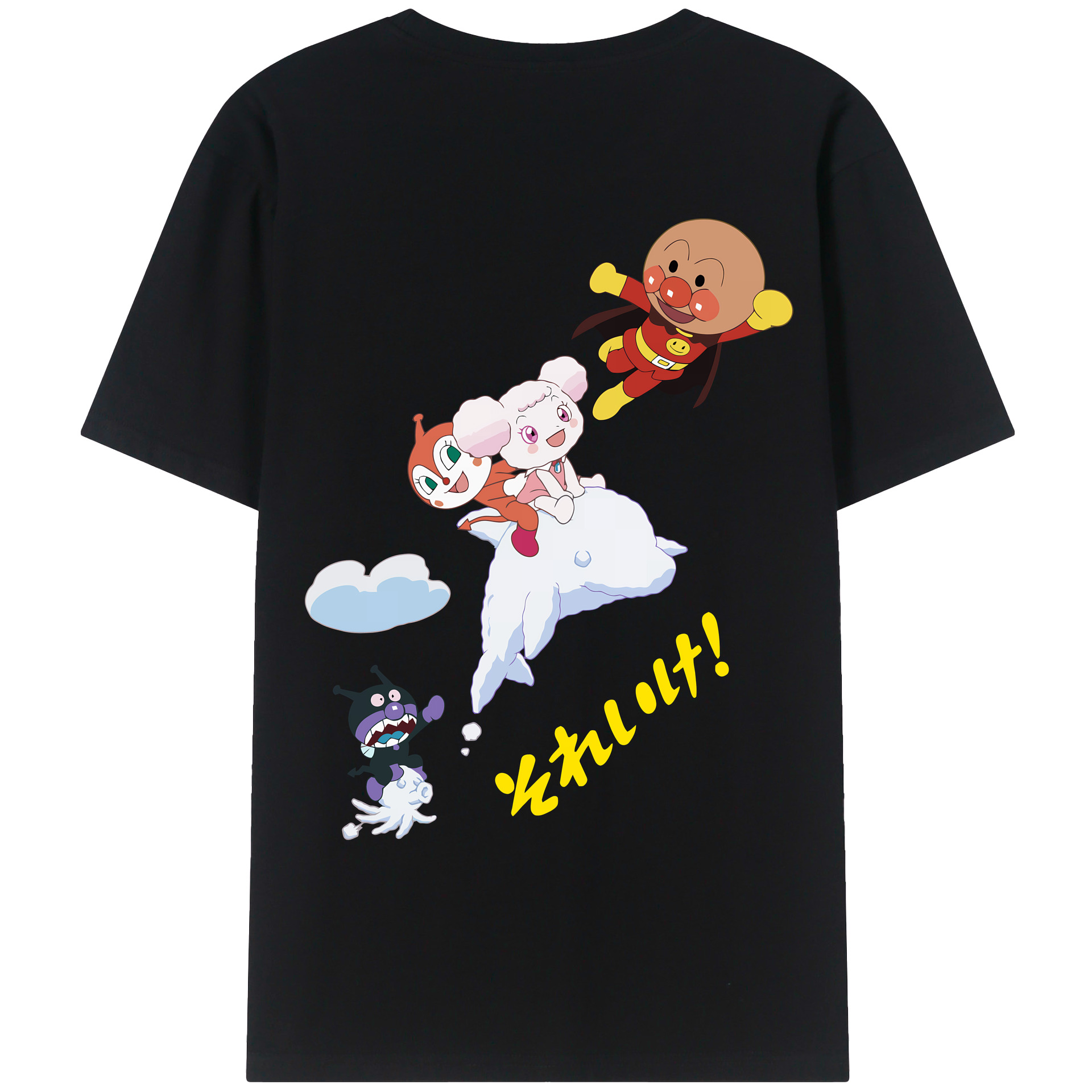 （画像用） アンパンマン Anpanman 綿100％ メンズ半袖Tシャツ（バックプリント） 通気性