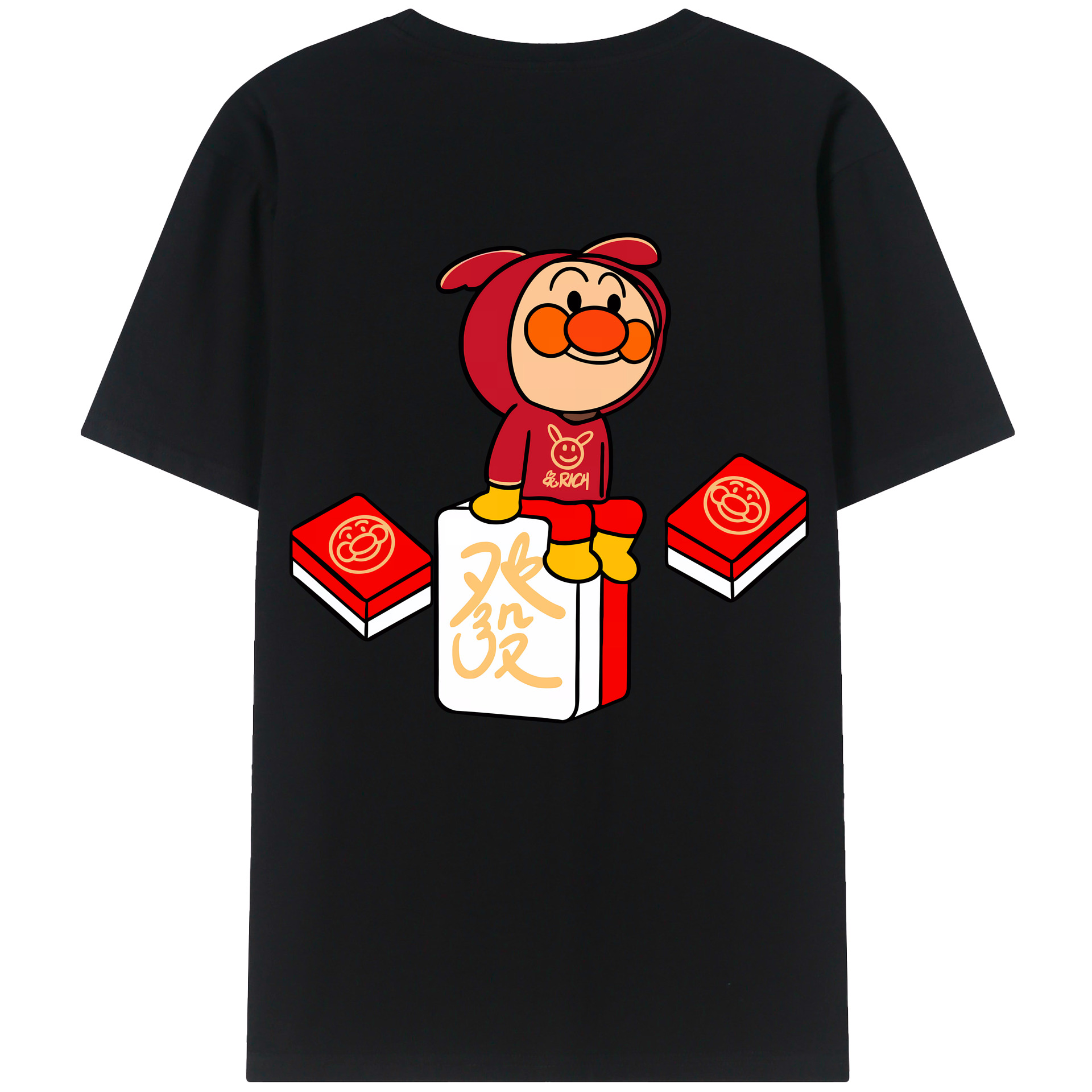 （画像用） アンパンマン Anpanman 綿100％ メンズ半袖Tシャツ（バックプリント） 通気性
