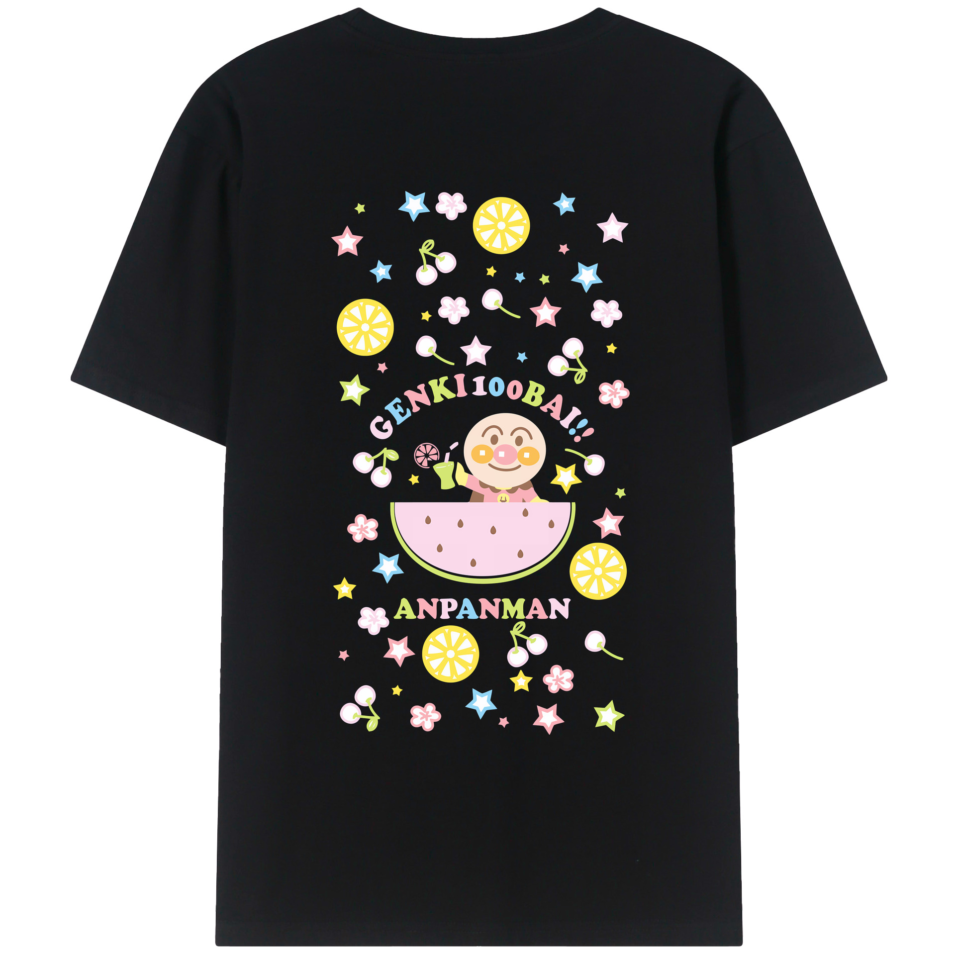 （画像用） アンパンマン Anpanman 綿100％ メンズ半袖Tシャツ（バックプリント） 通気性