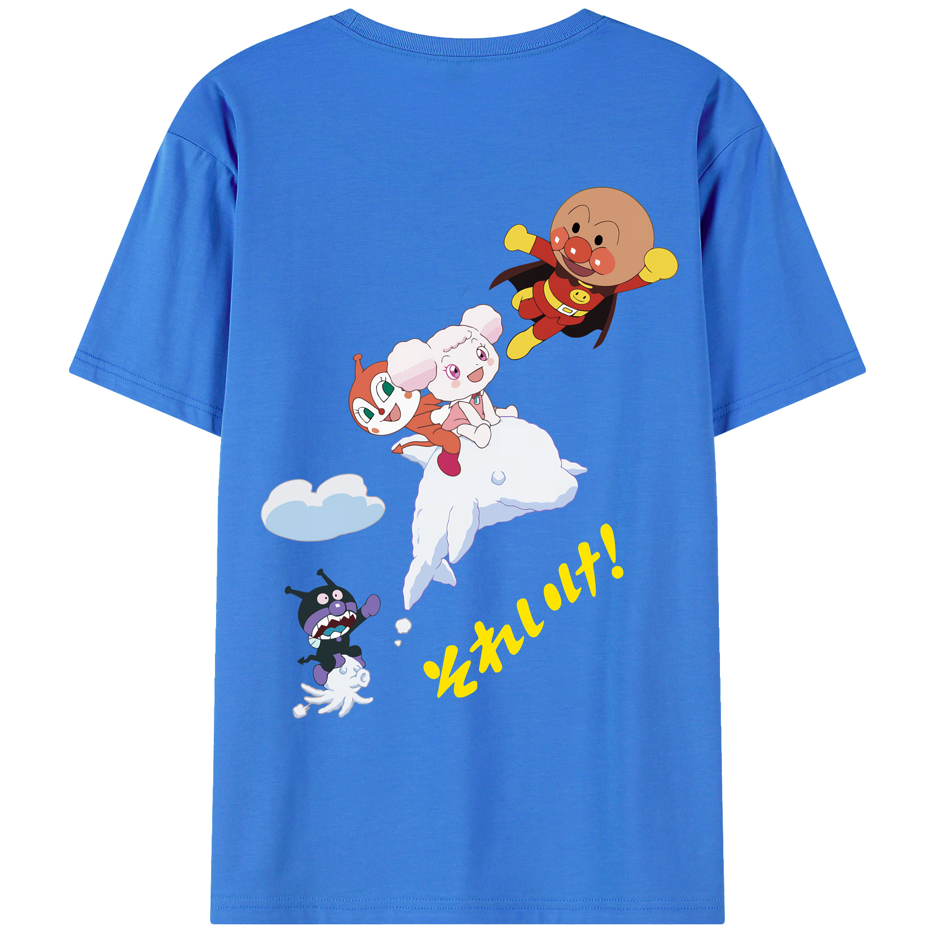 （画像用） アンパンマン Anpanman 綿100％ メンズ半袖Tシャツ（バックプリント） 通気性
