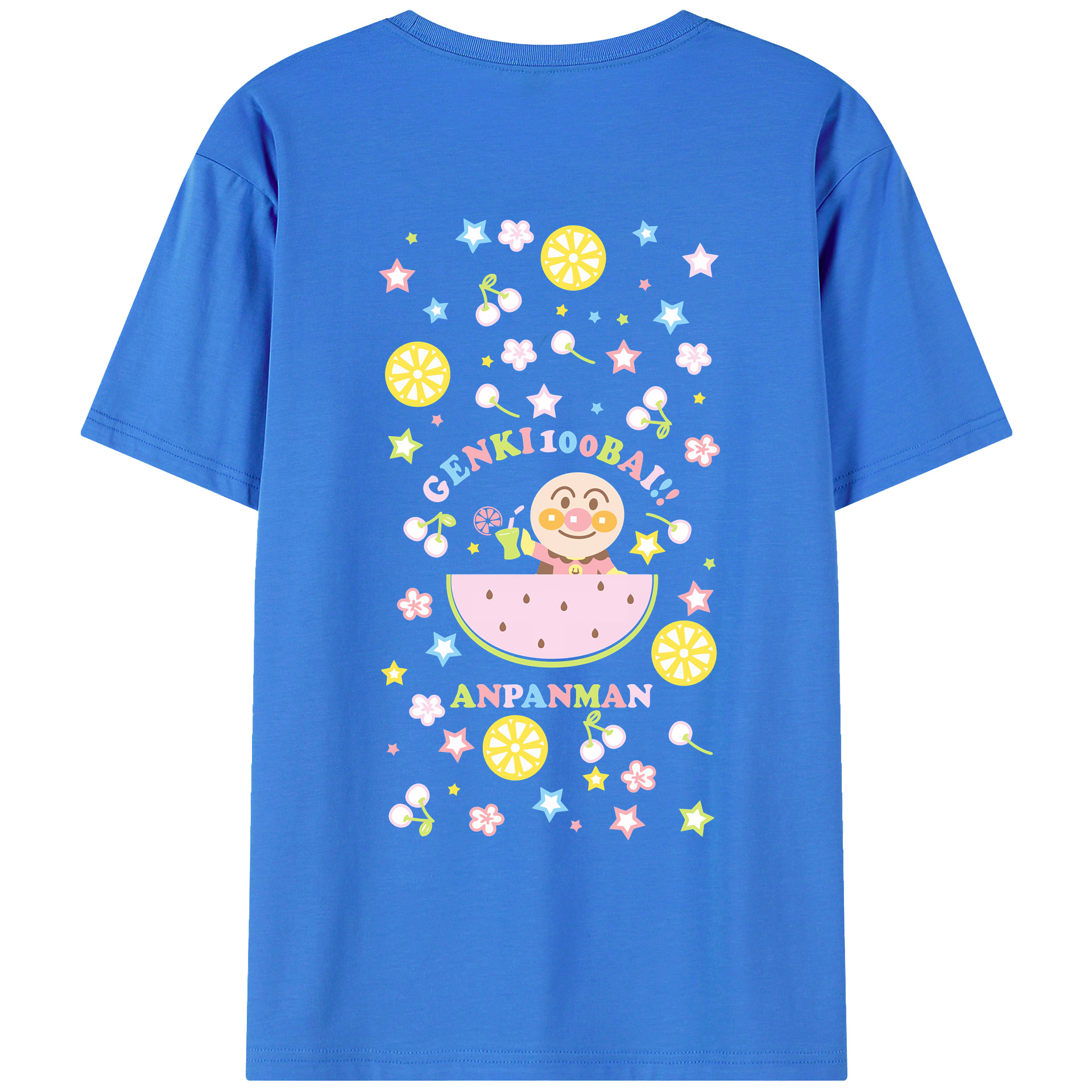 （画像用） アンパンマン Anpanman 綿100％ メンズ半袖Tシャツ（バックプリント） 通気性