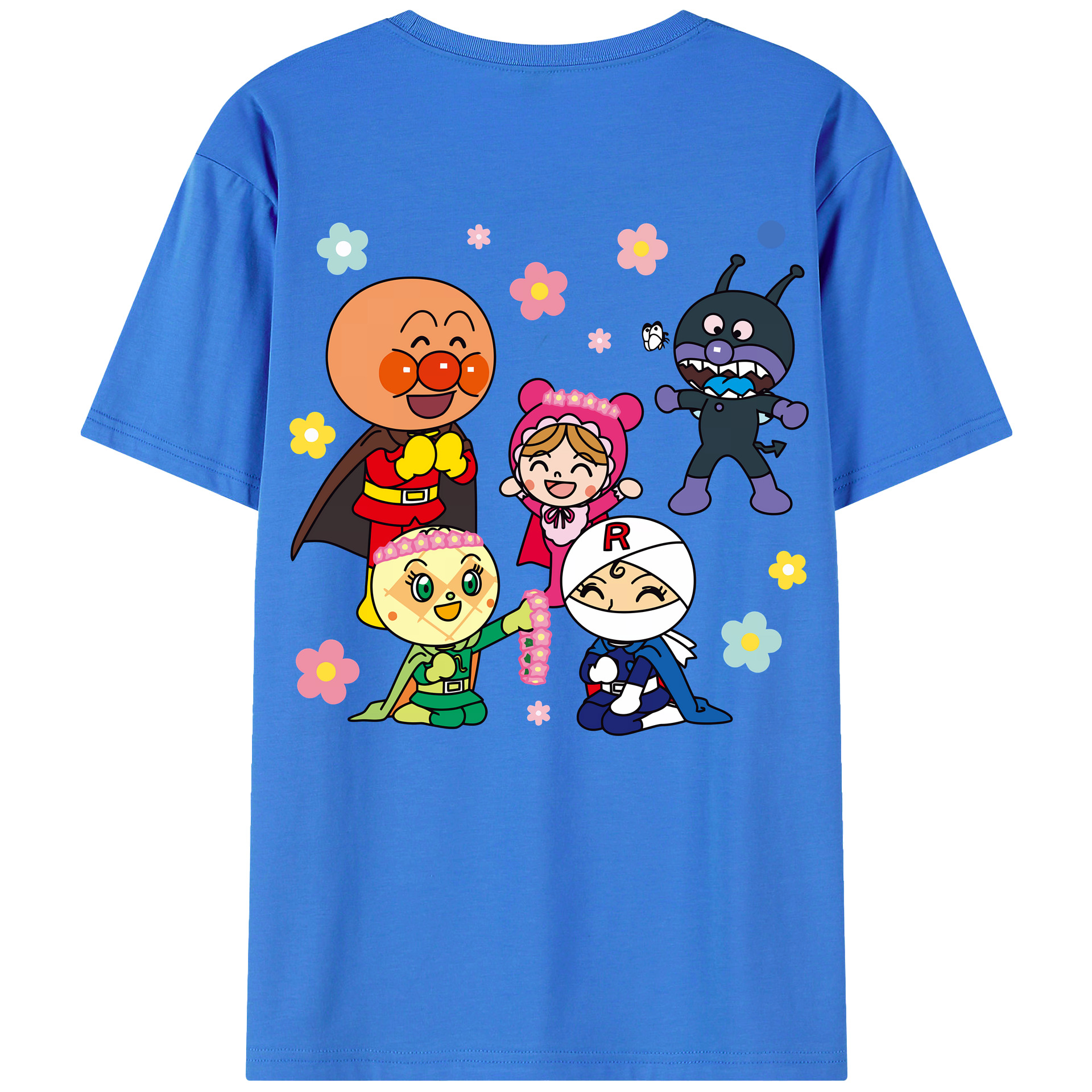 （画像用） アンパンマン Anpanman 綿100％ メンズ半袖Tシャツ（バックプリント） 通気性
