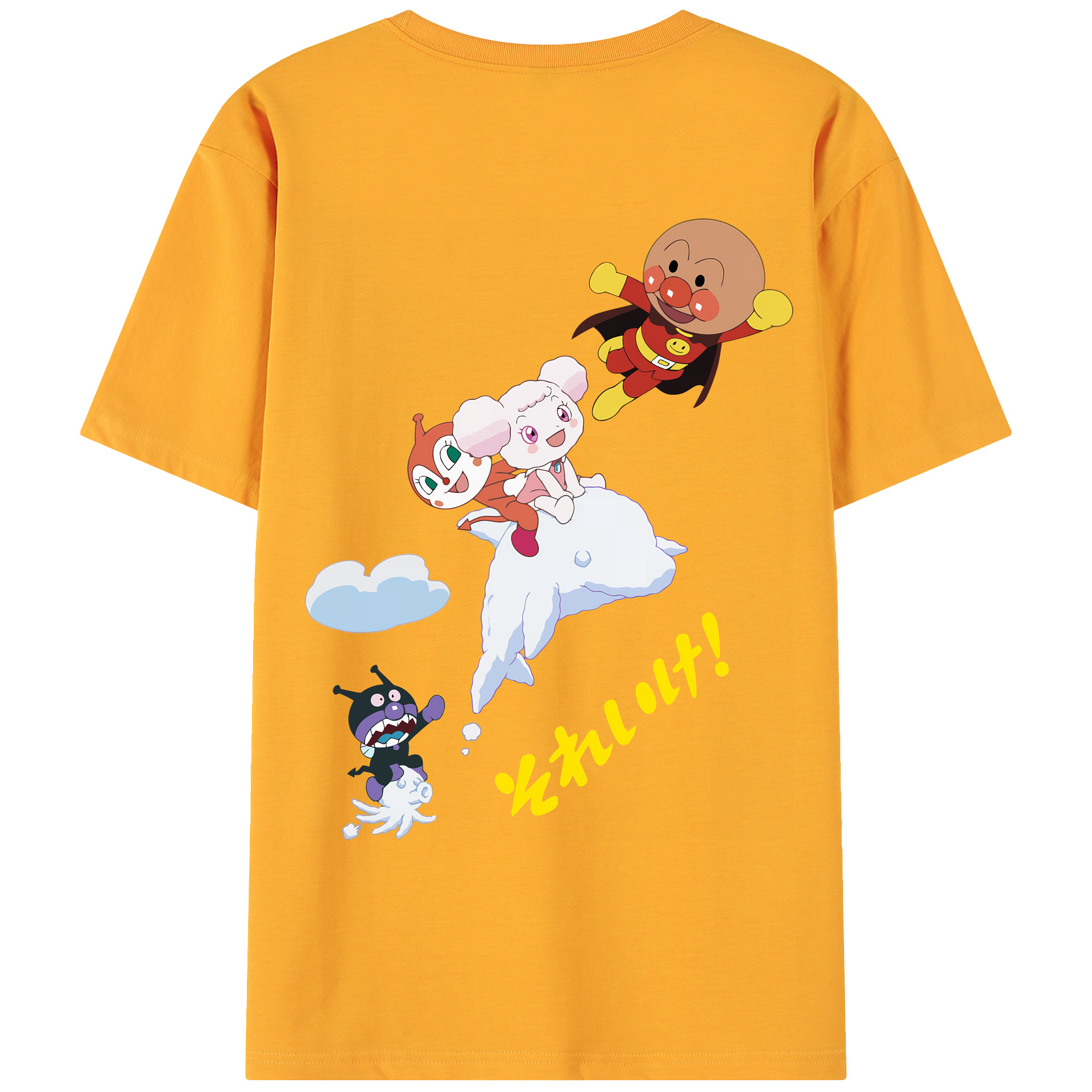 （画像用） アンパンマン Anpanman 綿100％ メンズ半袖Tシャツ（バックプリント） 通気性