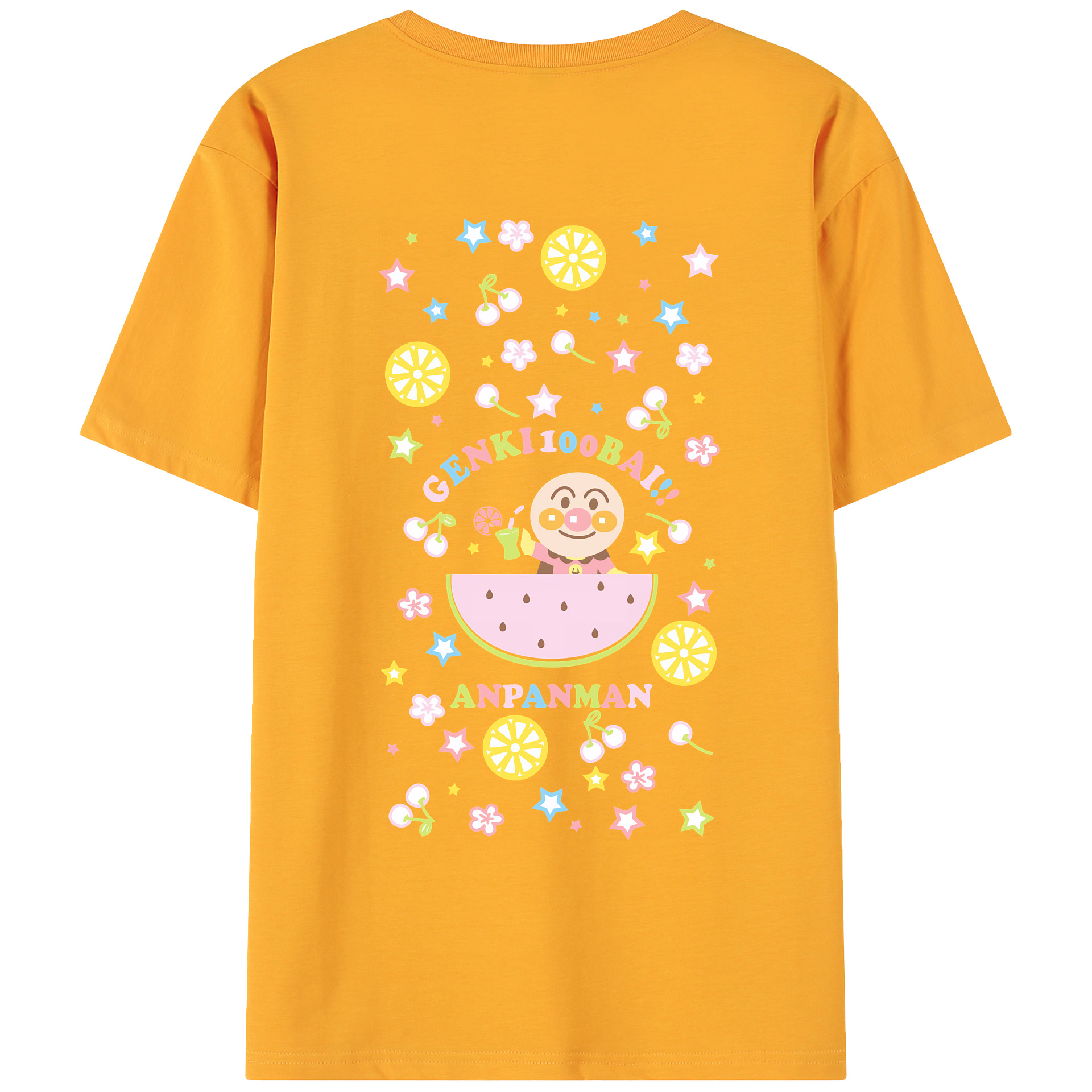 （画像用） アンパンマン Anpanman 綿100％ メンズ半袖Tシャツ（バックプリント） 通気性