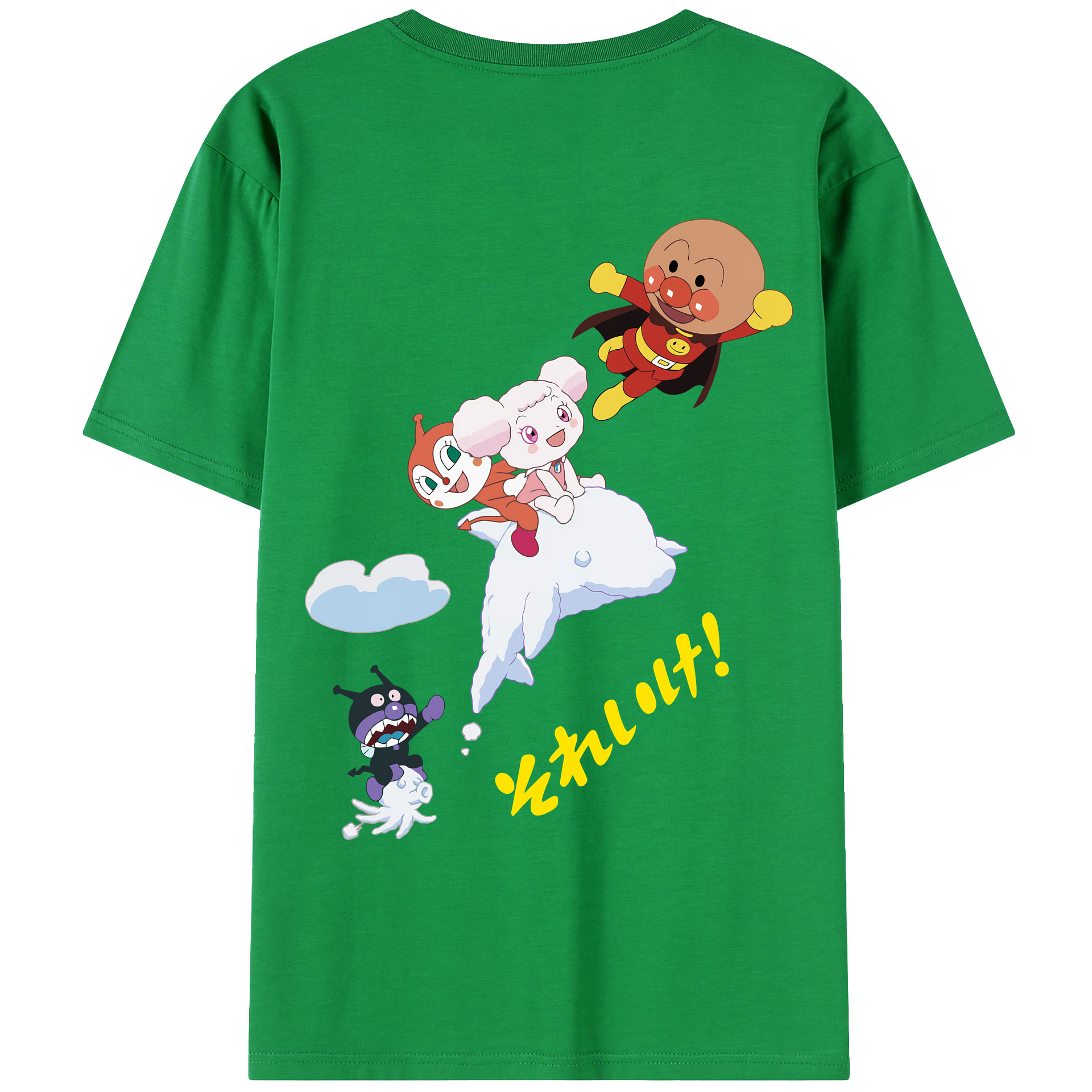 （画像用） アンパンマン Anpanman 綿100％ メンズ半袖Tシャツ（バックプリント） 通気性
