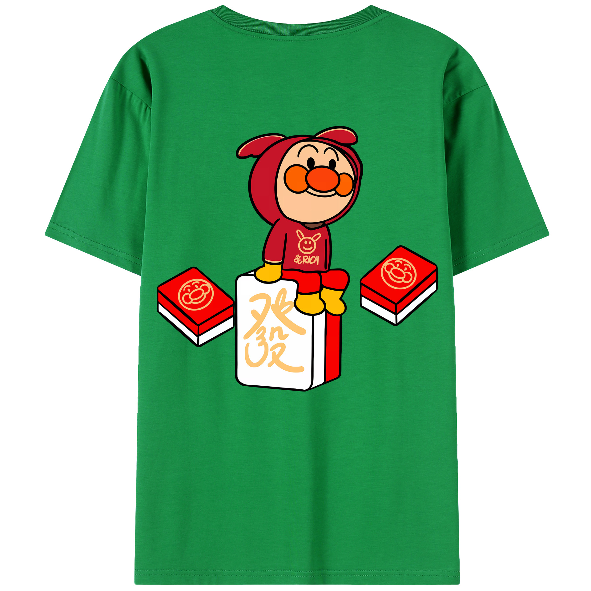 （画像用） アンパンマン Anpanman 綿100％ メンズ半袖Tシャツ（バックプリント） 通気性