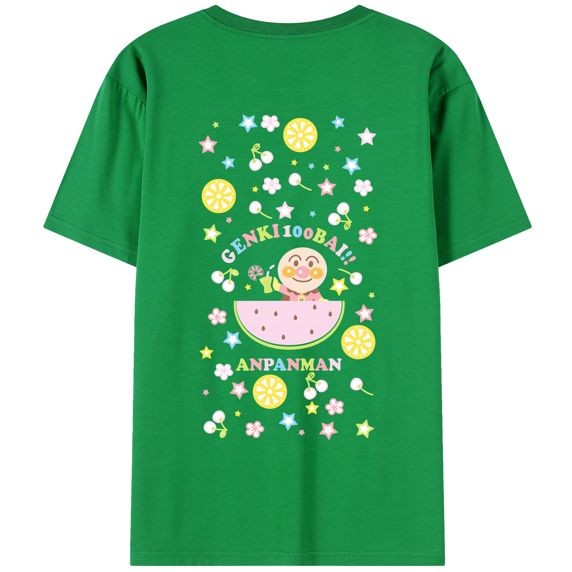 （画像用） アンパンマン Anpanman 綿100％ メンズ半袖Tシャツ（バックプリント） 通気性
