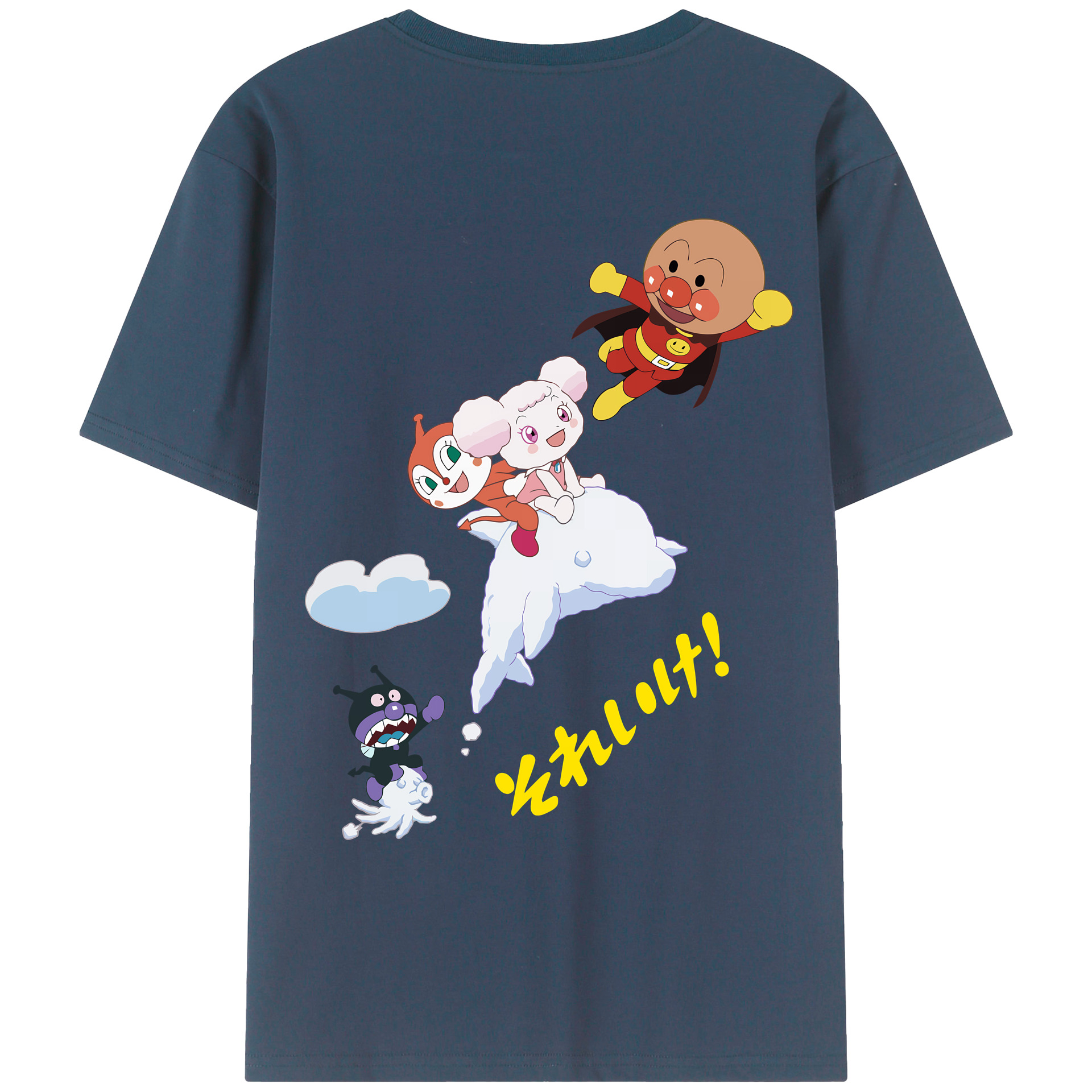 （画像用） アンパンマン Anpanman 綿100％ メンズ半袖Tシャツ（バックプリント） 通気性