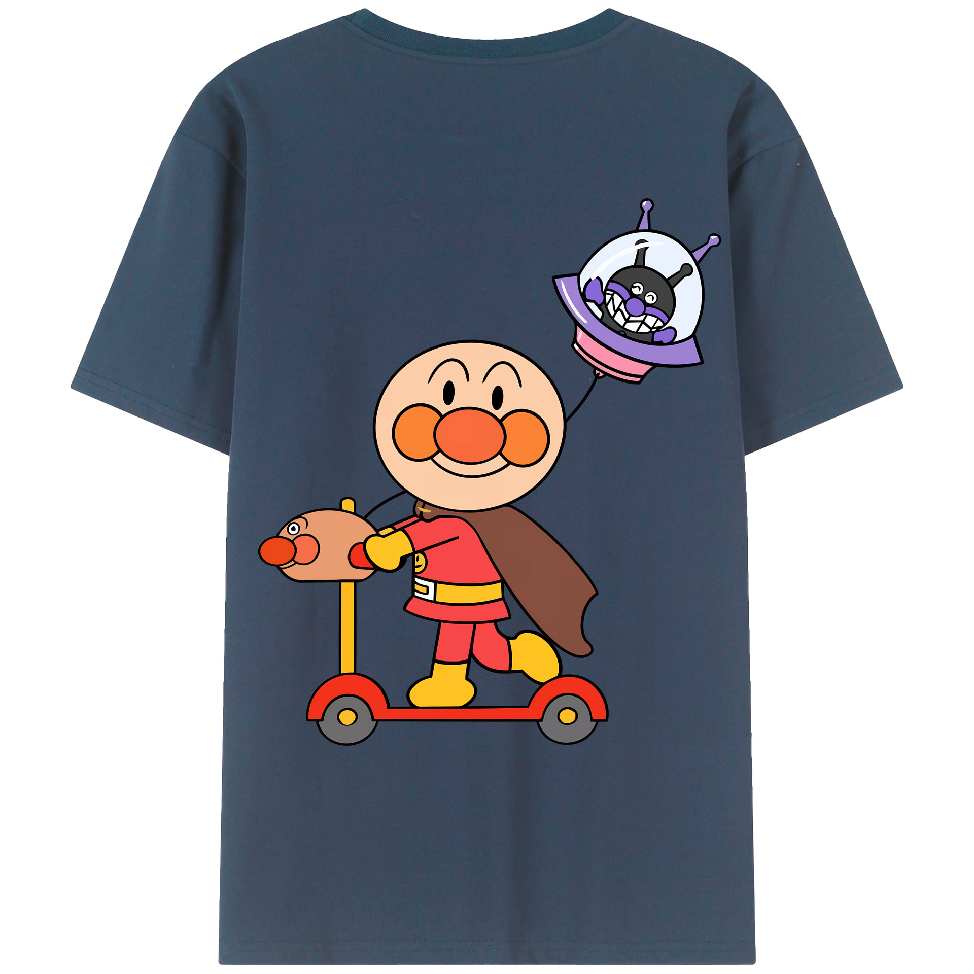 （画像用） アンパンマン Anpanman 綿100％ メンズ半袖Tシャツ（バックプリント） 通気性