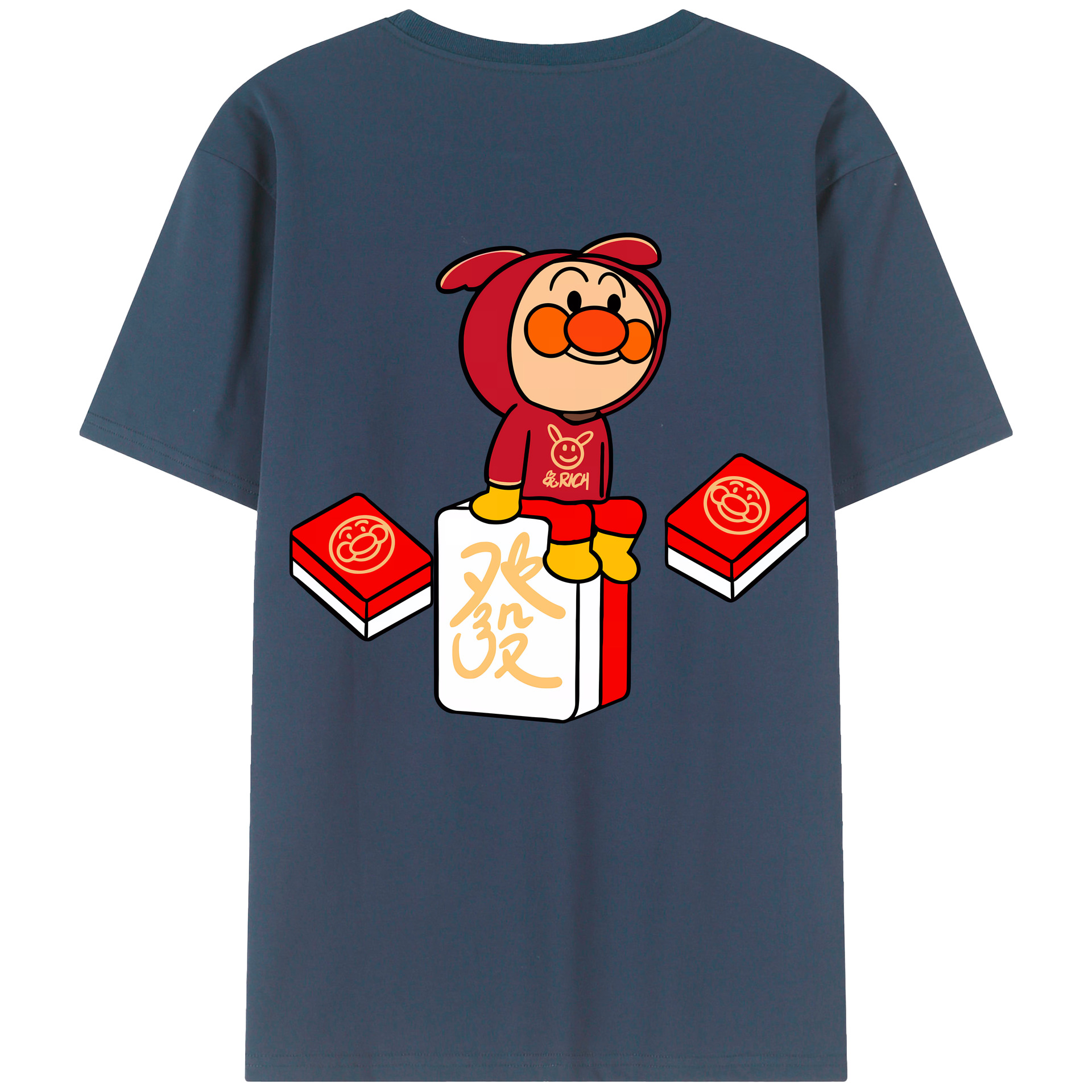 （画像用） アンパンマン Anpanman 綿100％ メンズ半袖Tシャツ（バックプリント） 通気性