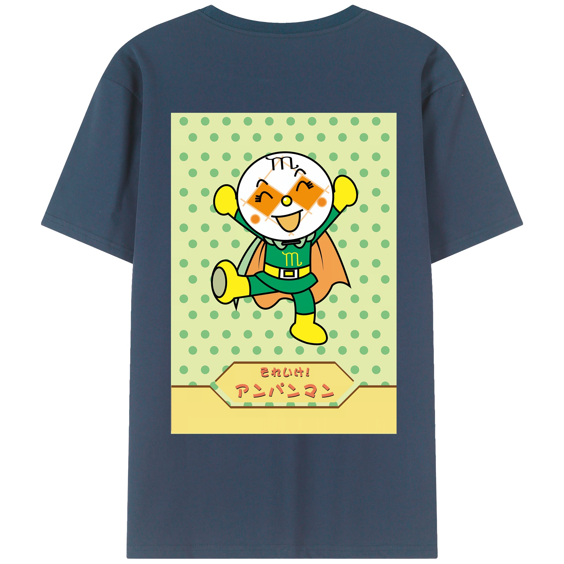 （画像用） アンパンマン Anpanman 綿100％ メンズ半袖Tシャツ（バックプリント） 通気性