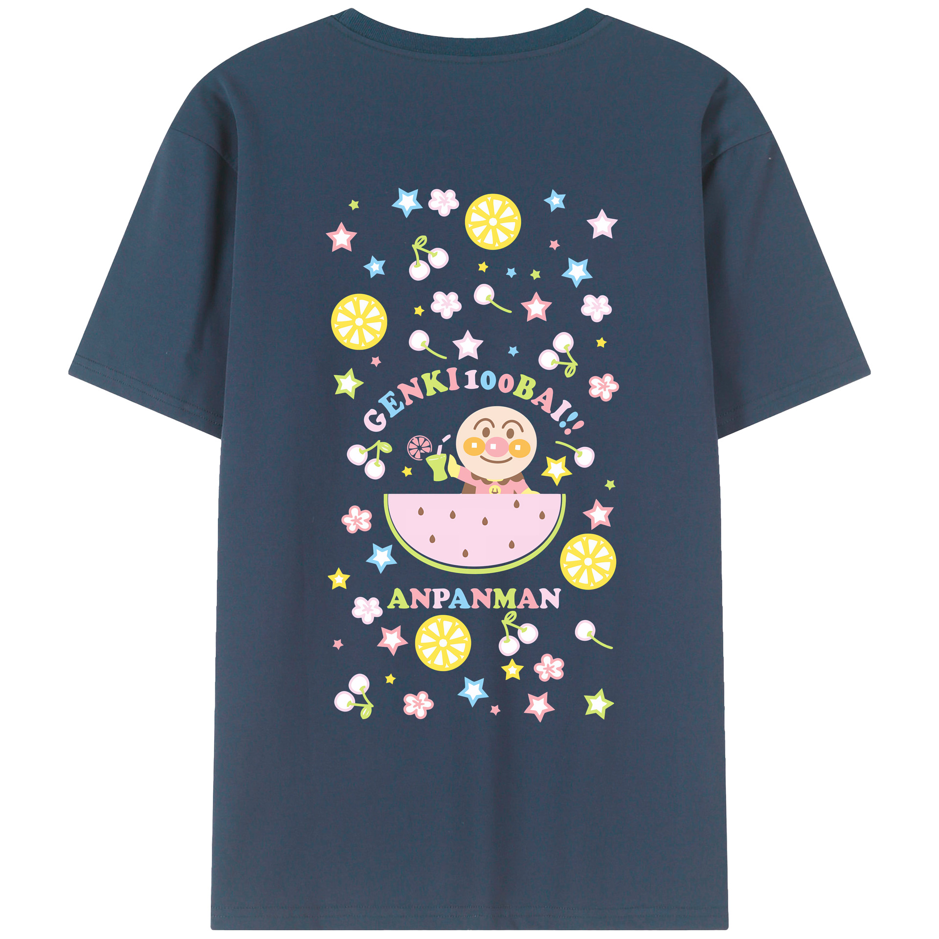 （画像用） アンパンマン Anpanman 綿100％ メンズ半袖Tシャツ（バックプリント） 通気性