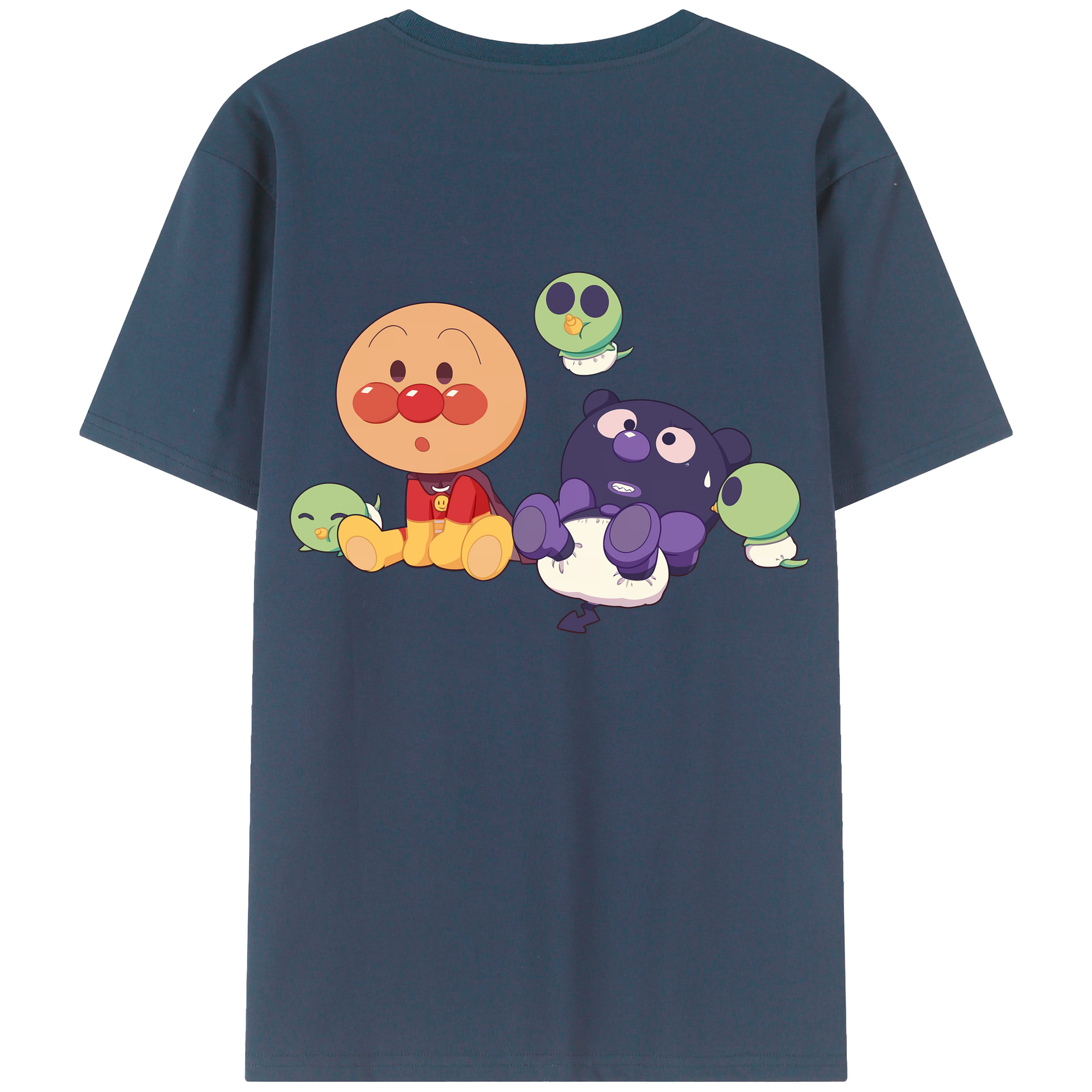 （画像用） アンパンマン Anpanman 綿100％ メンズ半袖Tシャツ（バックプリント） 通気性