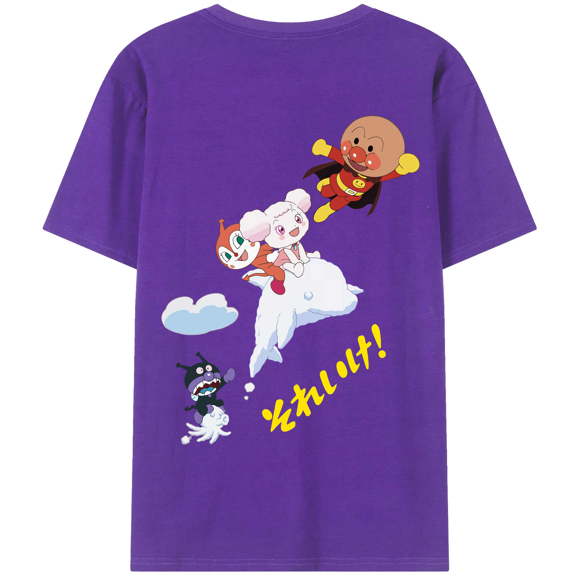 （画像用） アンパンマン Anpanman 綿100％ メンズ半袖Tシャツ（バックプリント） 通気性