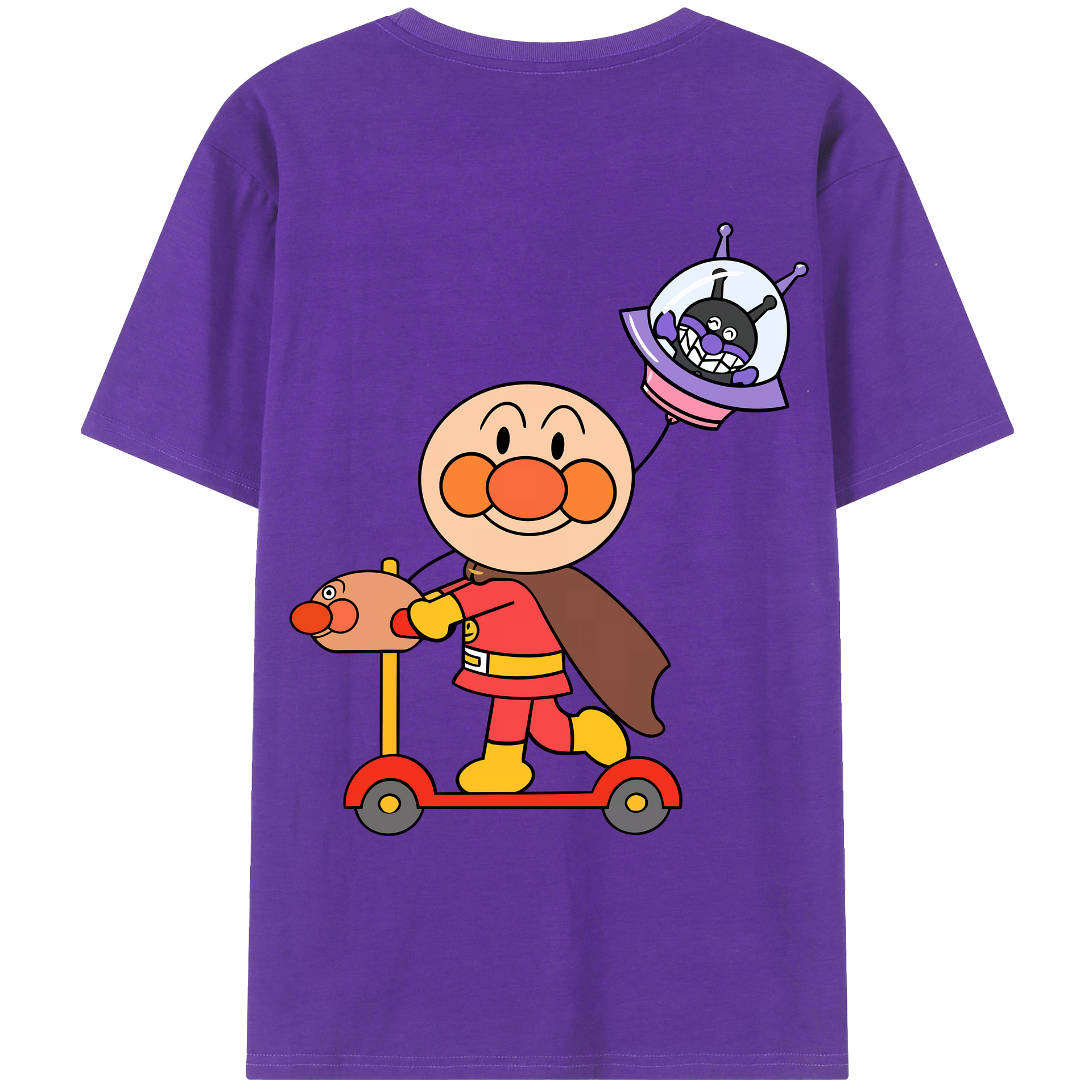 （画像用） アンパンマン Anpanman 綿100％ メンズ半袖Tシャツ（バックプリント） 通気性
