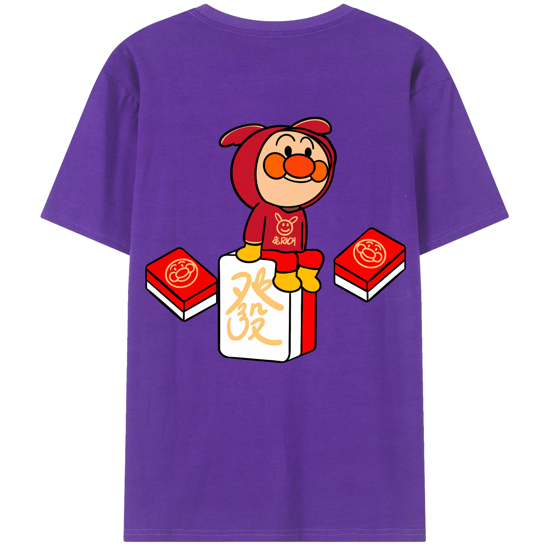 （画像用） アンパンマン Anpanman 綿100％ メンズ半袖Tシャツ（バックプリント） 通気性