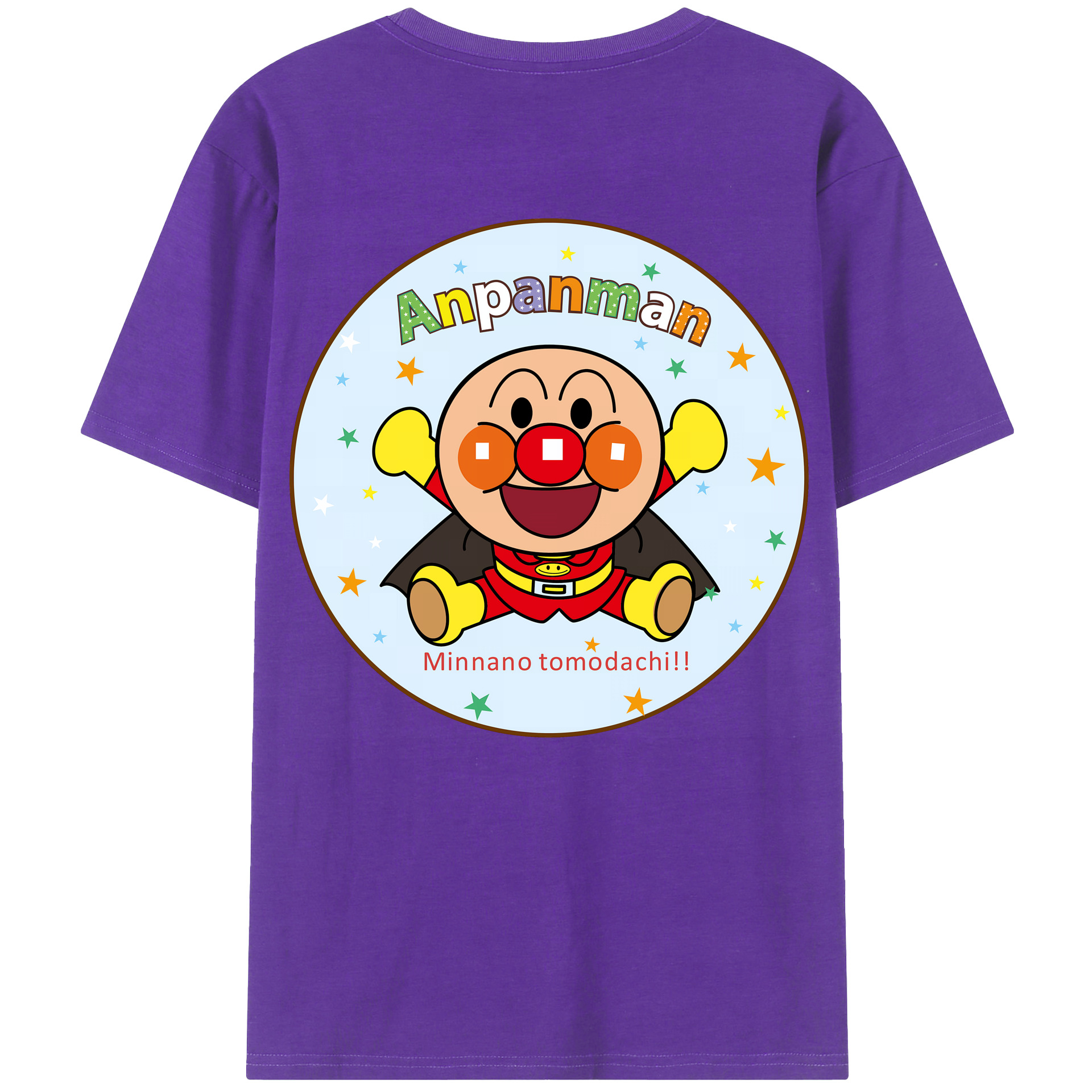 （画像用） アンパンマン Anpanman 綿100％ メンズ半袖Tシャツ（バックプリント） 通気性
