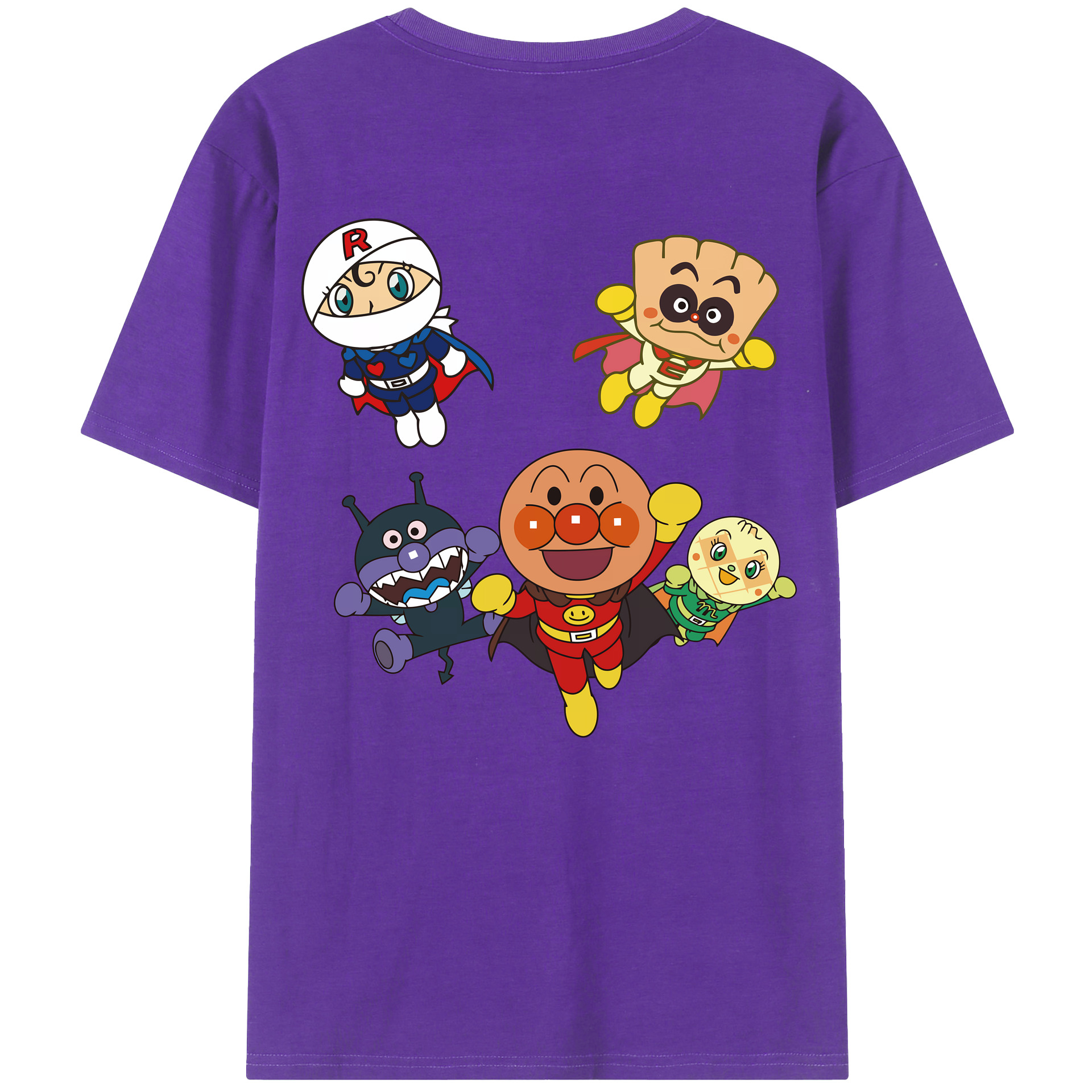 （画像用） アンパンマン Anpanman 綿100％ メンズ半袖Tシャツ（バックプリント） 通気性