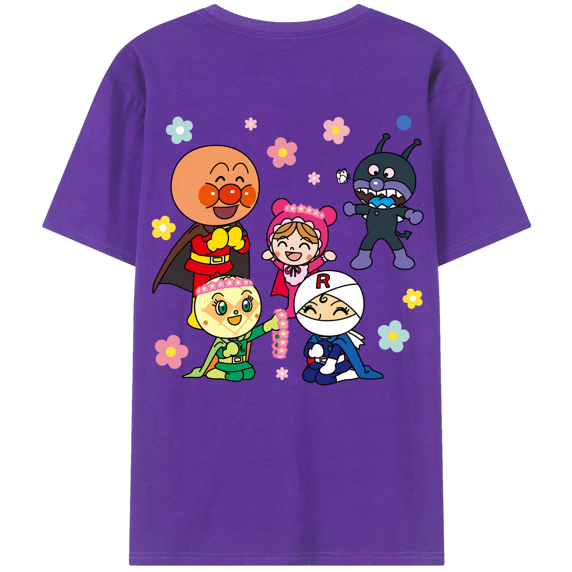 （画像用） アンパンマン Anpanman 綿100％ メンズ半袖Tシャツ（バックプリント） 通気性