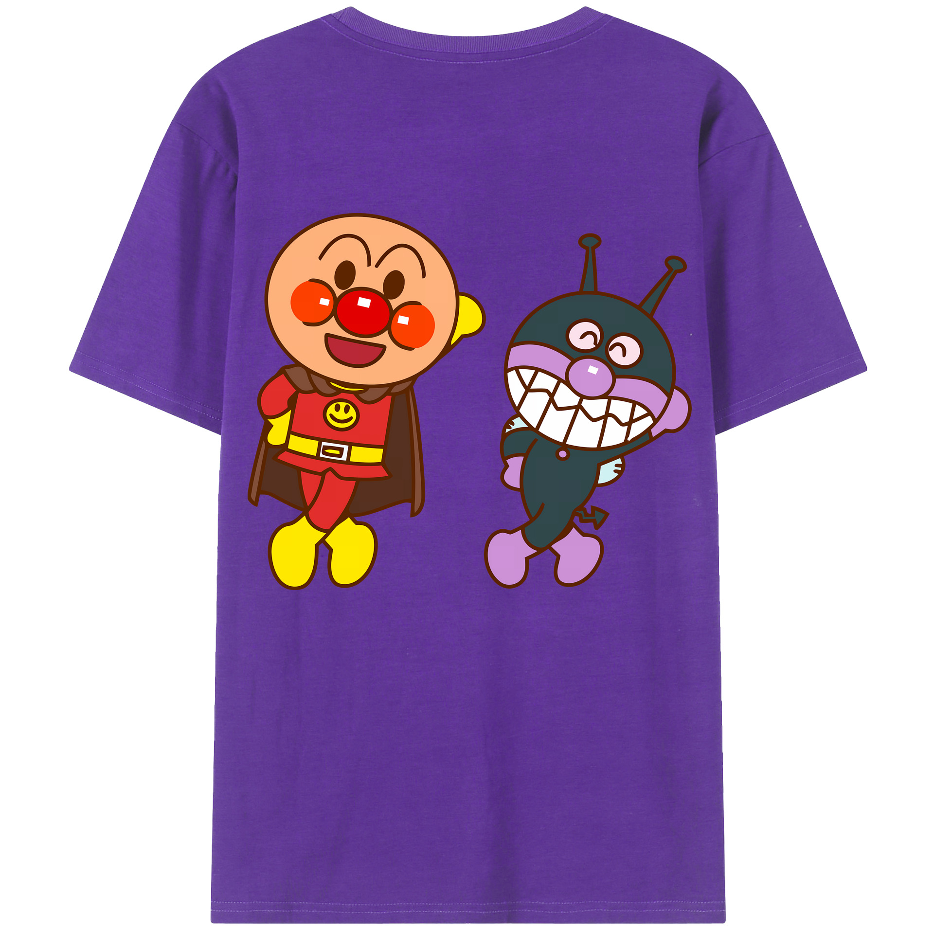 （画像用） アンパンマン Anpanman 綿100％ メンズ半袖Tシャツ（バックプリント） 通気性