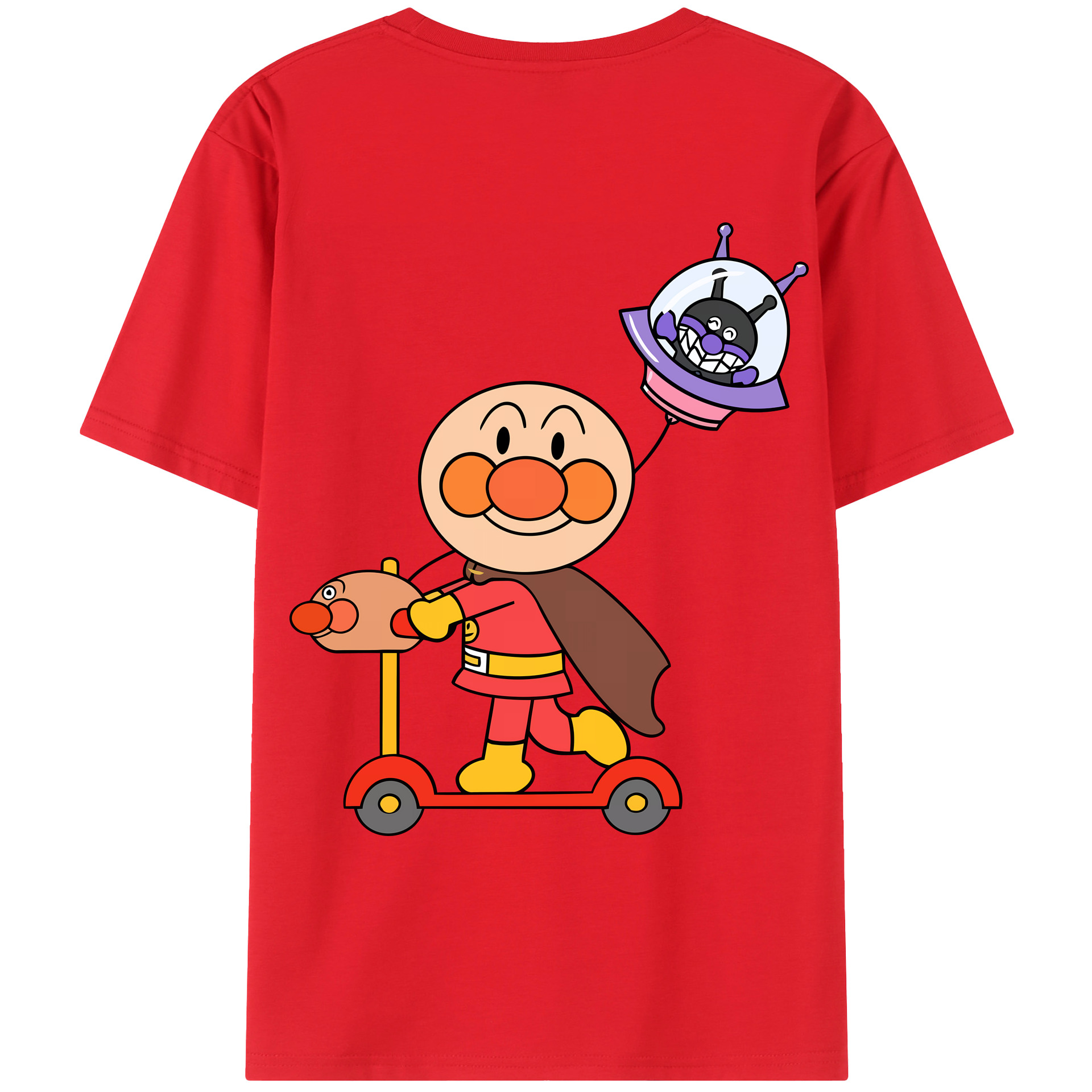 （画像用） アンパンマン Anpanman 綿100％ メンズ半袖Tシャツ（バックプリント） 通気性