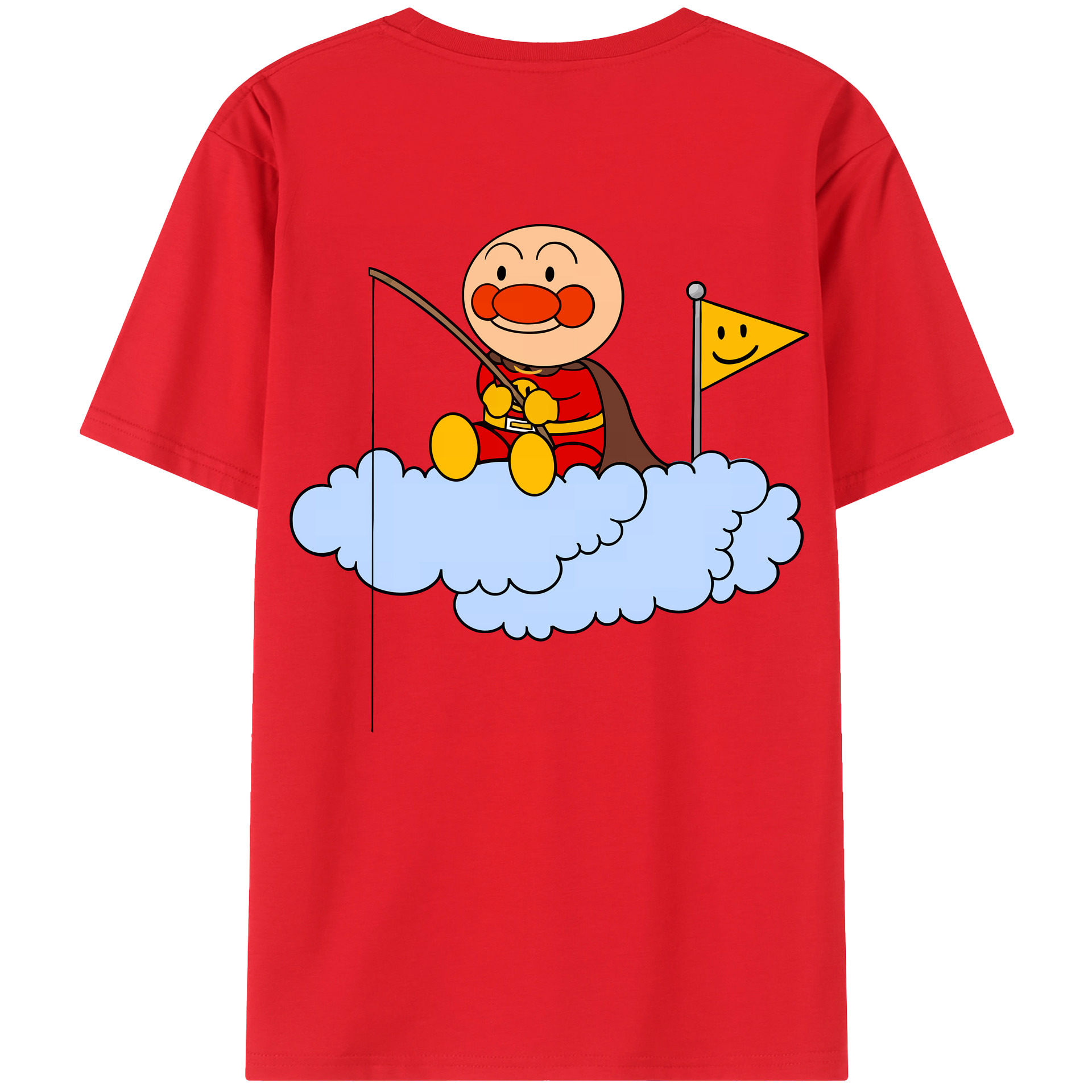 （画像用） アンパンマン Anpanman 綿100％ メンズ半袖Tシャツ（バックプリント） 通気性