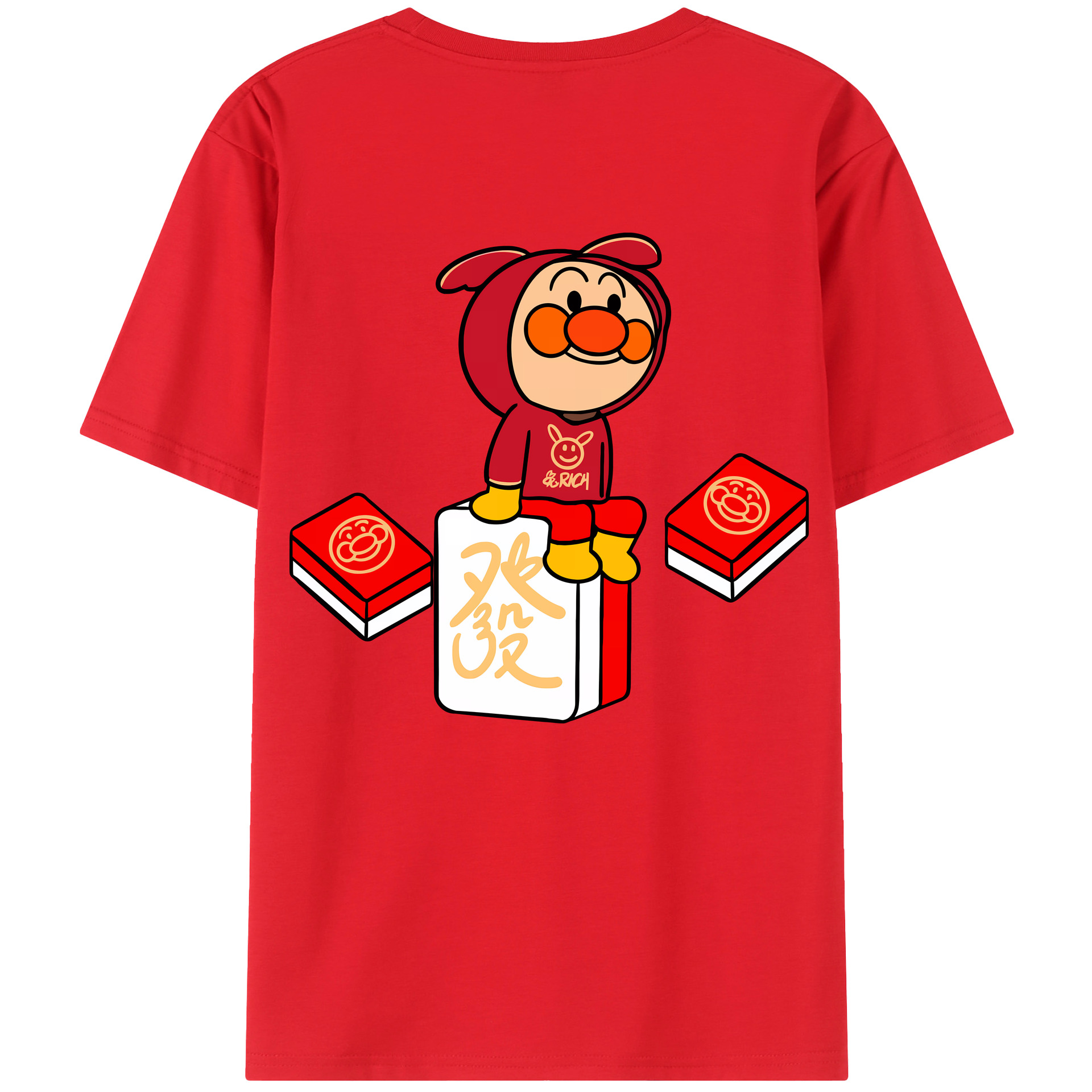 （画像用） アンパンマン Anpanman 綿100％ メンズ半袖Tシャツ（バックプリント） 通気性