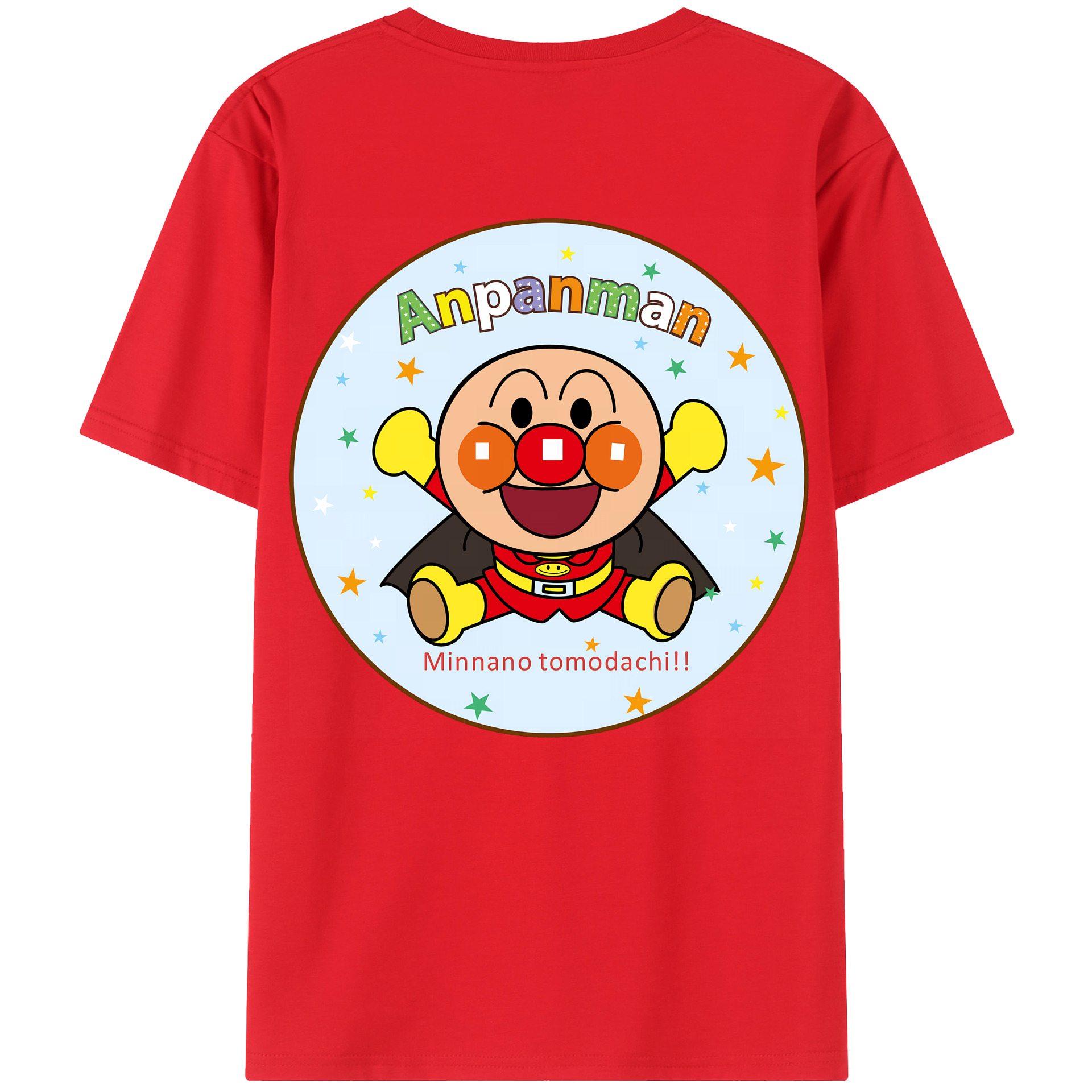 （画像用） アンパンマン Anpanman 綿100％ メンズ半袖Tシャツ（バックプリント） 通気性