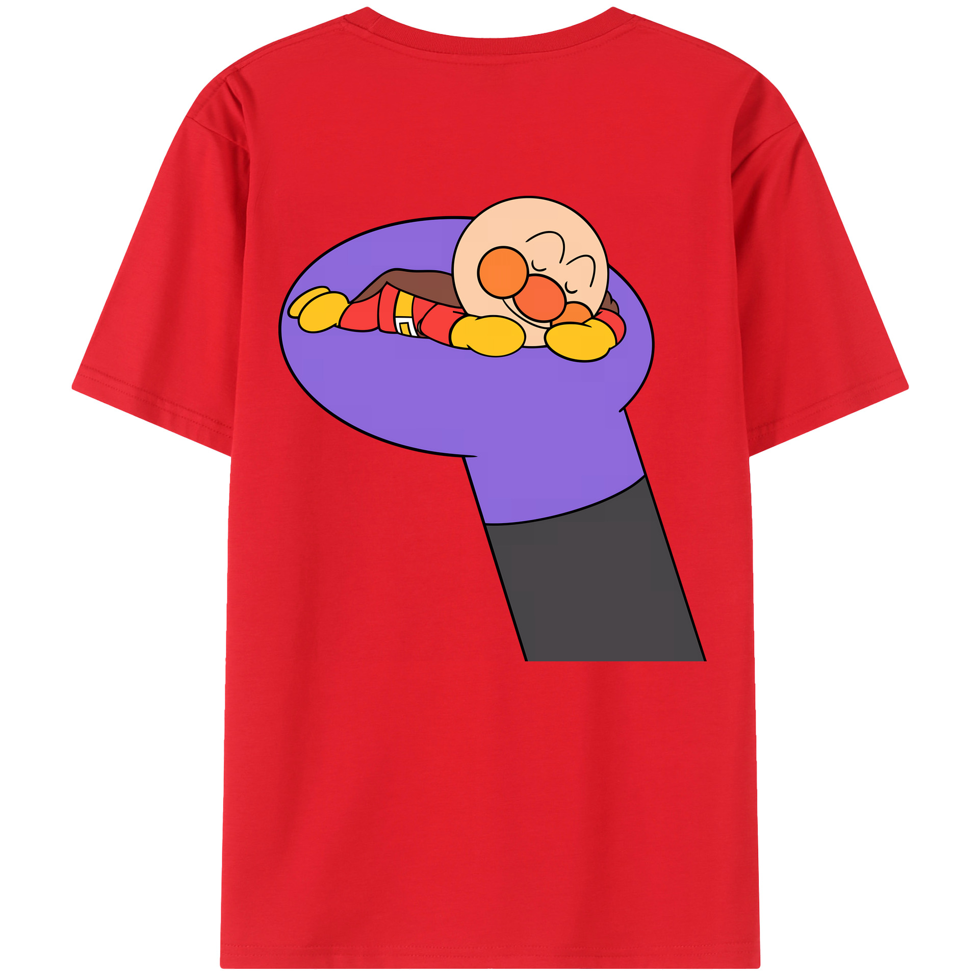 （画像用） アンパンマン Anpanman 綿100％ メンズ半袖Tシャツ（バックプリント） 通気性