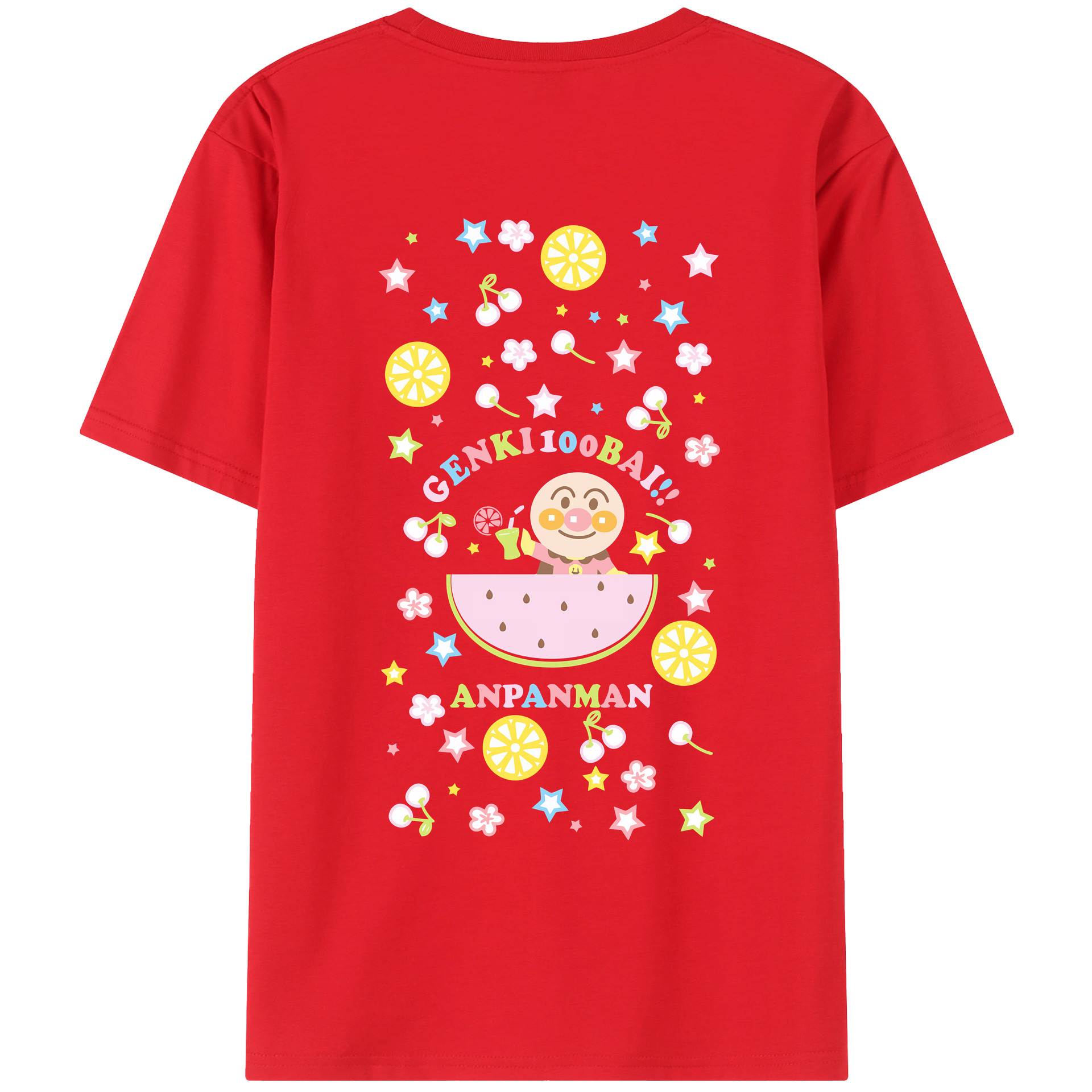 （画像用） アンパンマン Anpanman 綿100％ メンズ半袖Tシャツ（バックプリント） 通気性