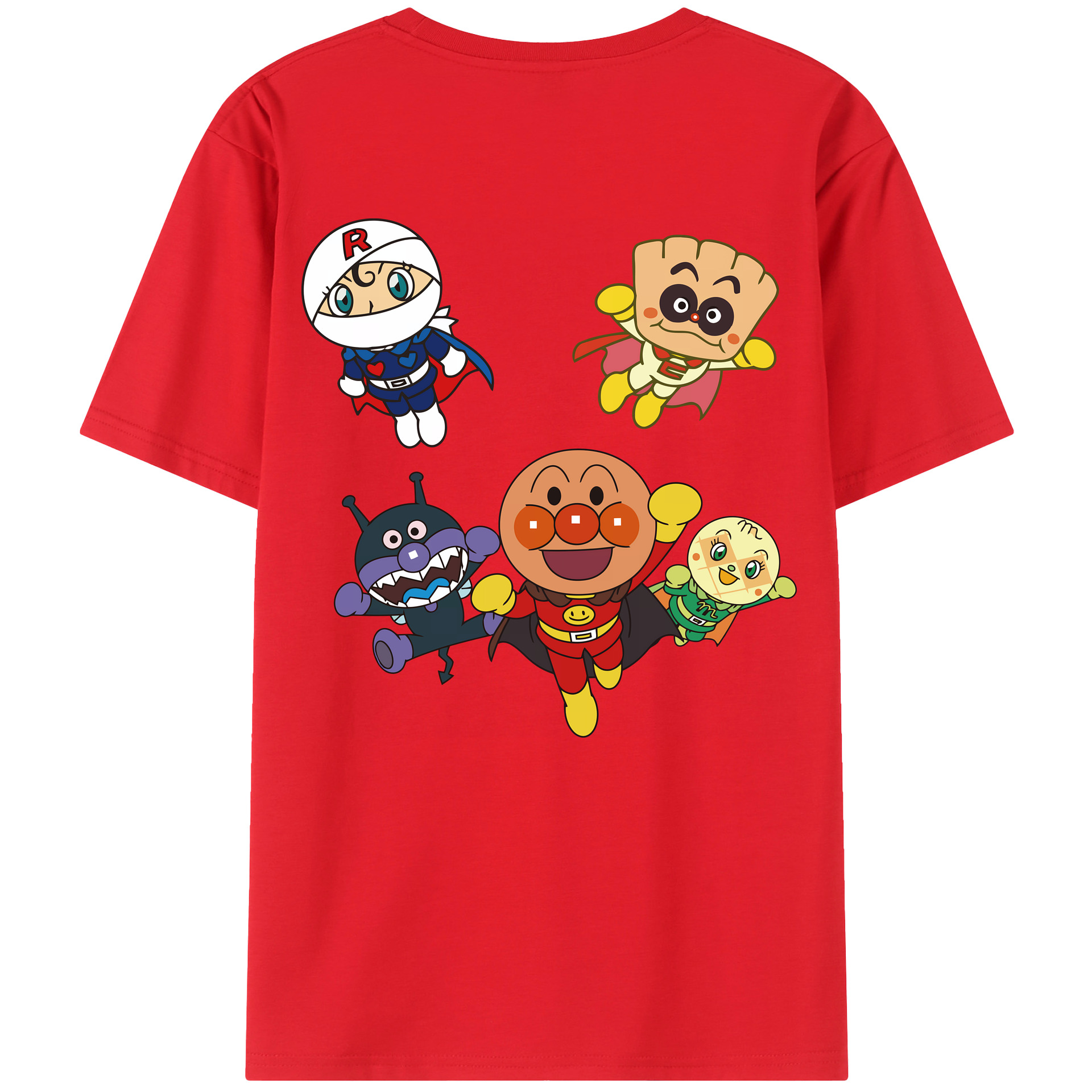 （画像用） アンパンマン Anpanman 綿100％ メンズ半袖Tシャツ（バックプリント） 通気性
