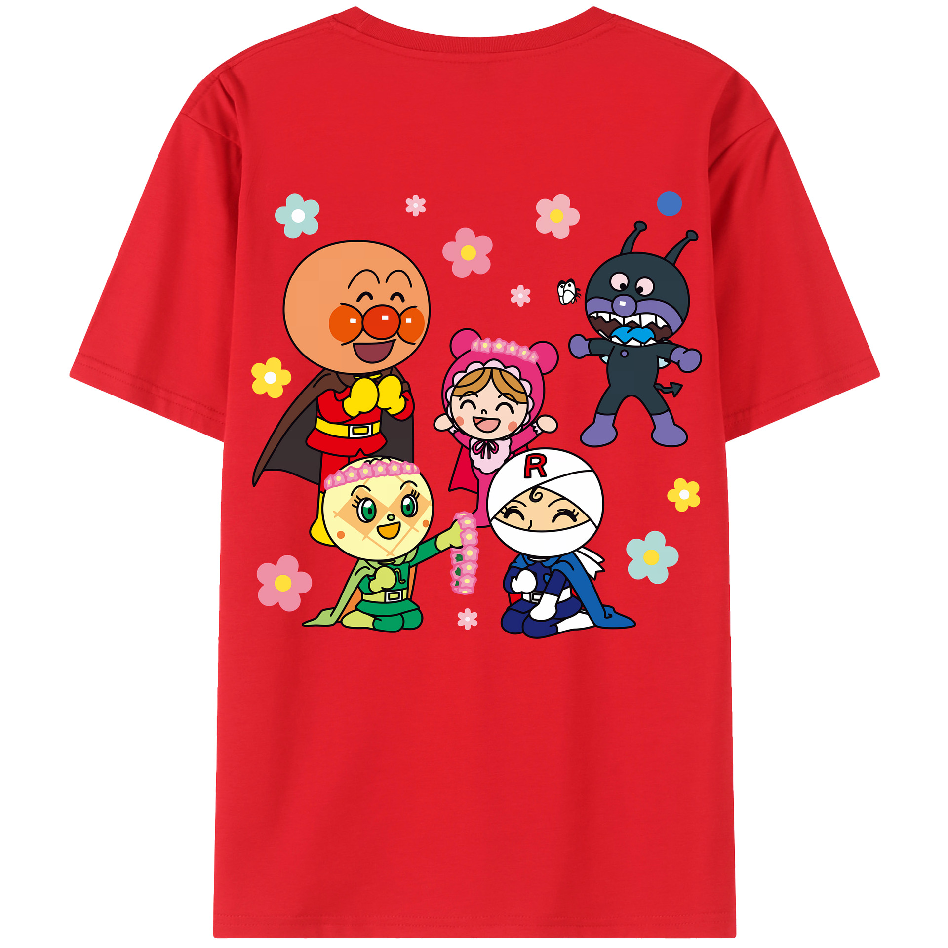 （画像用） アンパンマン Anpanman 綿100％ メンズ半袖Tシャツ（バックプリント） 通気性