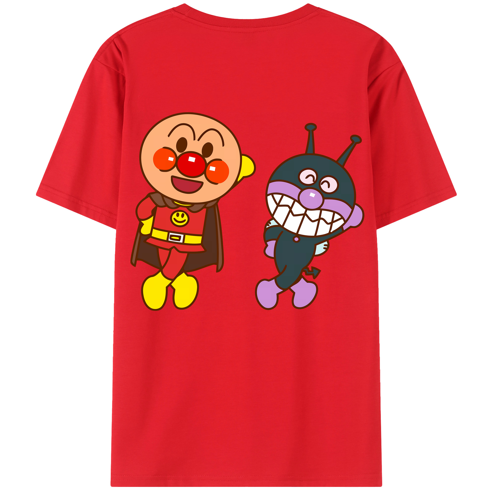 （画像用） アンパンマン Anpanman 綿100％ メンズ半袖Tシャツ（バックプリント） 通気性