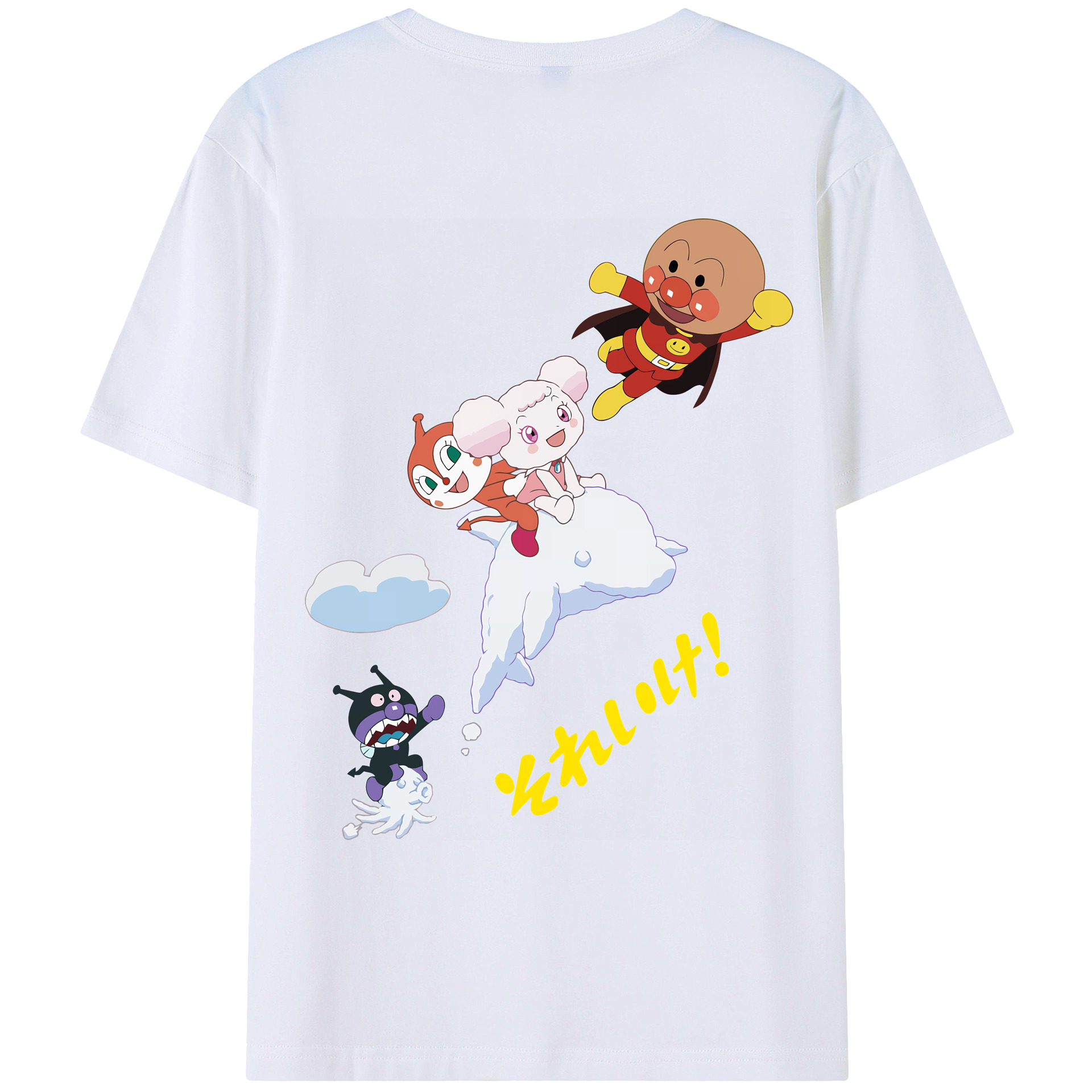 （画像用） アンパンマン Anpanman 綿100％ メンズ半袖Tシャツ（バックプリント） 通気性