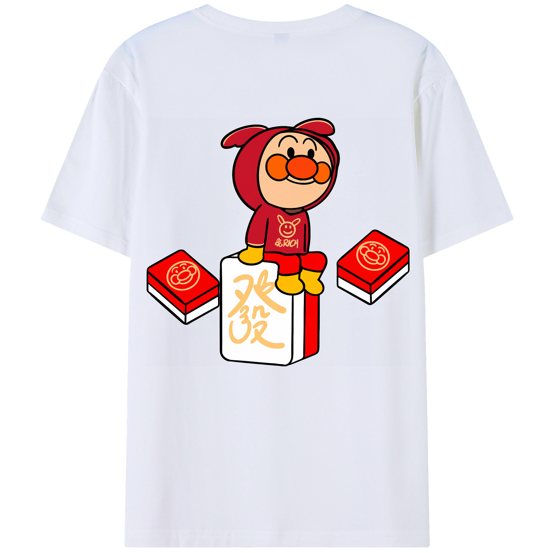 （画像用） アンパンマン Anpanman 綿100％ メンズ半袖Tシャツ（バックプリント） 通気性