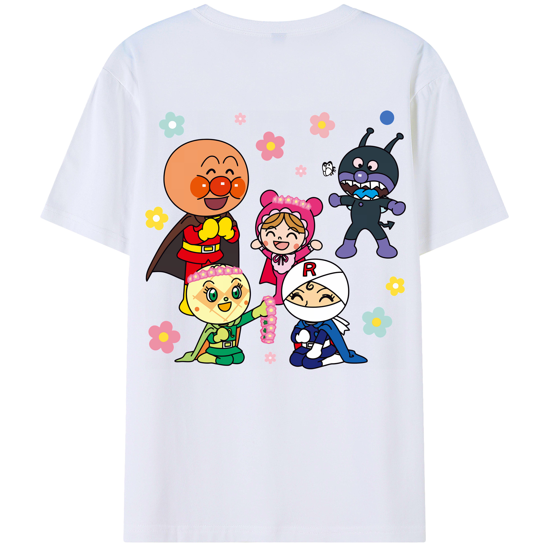 （画像用） アンパンマン Anpanman 綿100％ メンズ半袖Tシャツ（バックプリント） 通気性