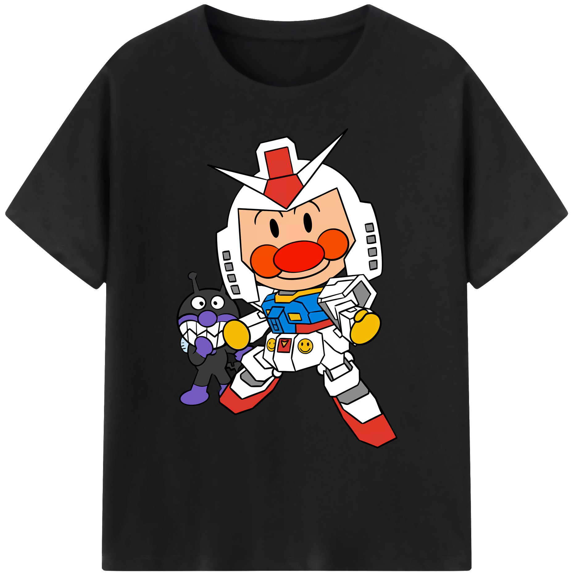 （画像用） アンパンマン Anpanman 綿100％ メンズ半袖Tシャツ｜肌触りやわらか＆通気性