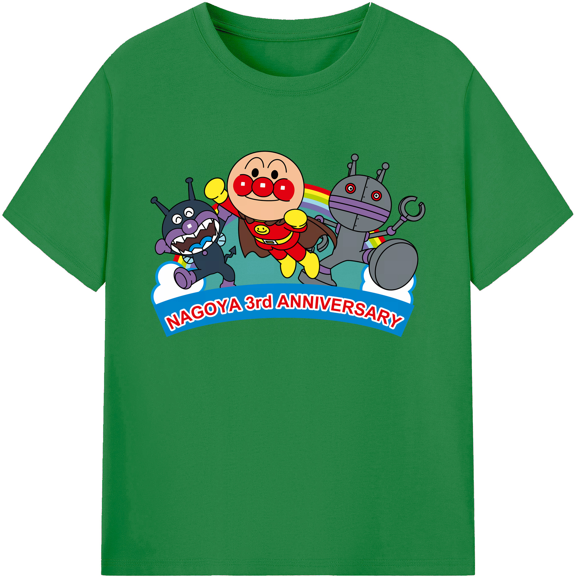（画像用） アンパンマン Anpanman 綿100％ メンズ半袖Tシャツ｜肌触りやわらか＆通気性