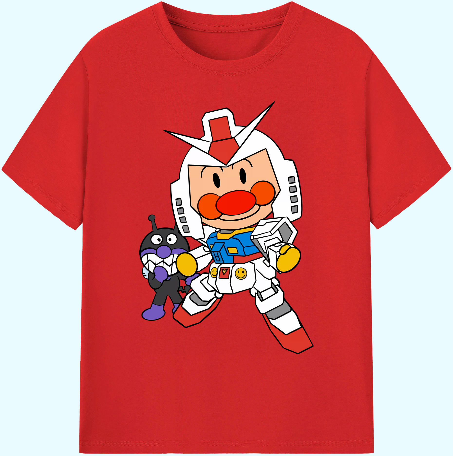 （画像用） アンパンマン Anpanman 綿100％ メンズ半袖Tシャツ｜肌触りやわらか＆通気性