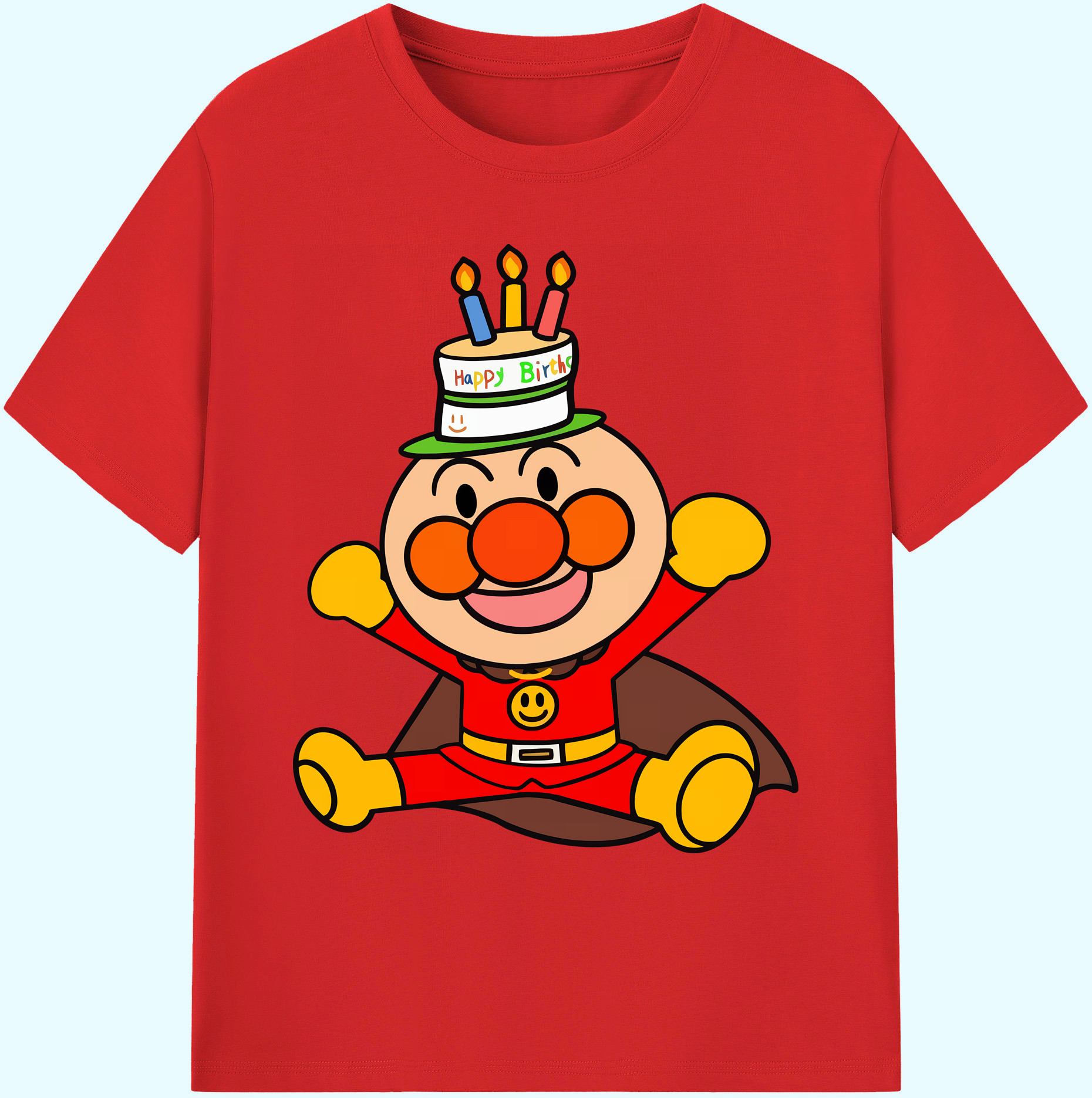 （画像用） アンパンマン Anpanman 綿100％ メンズ半袖Tシャツ｜肌触りやわらか＆通気性