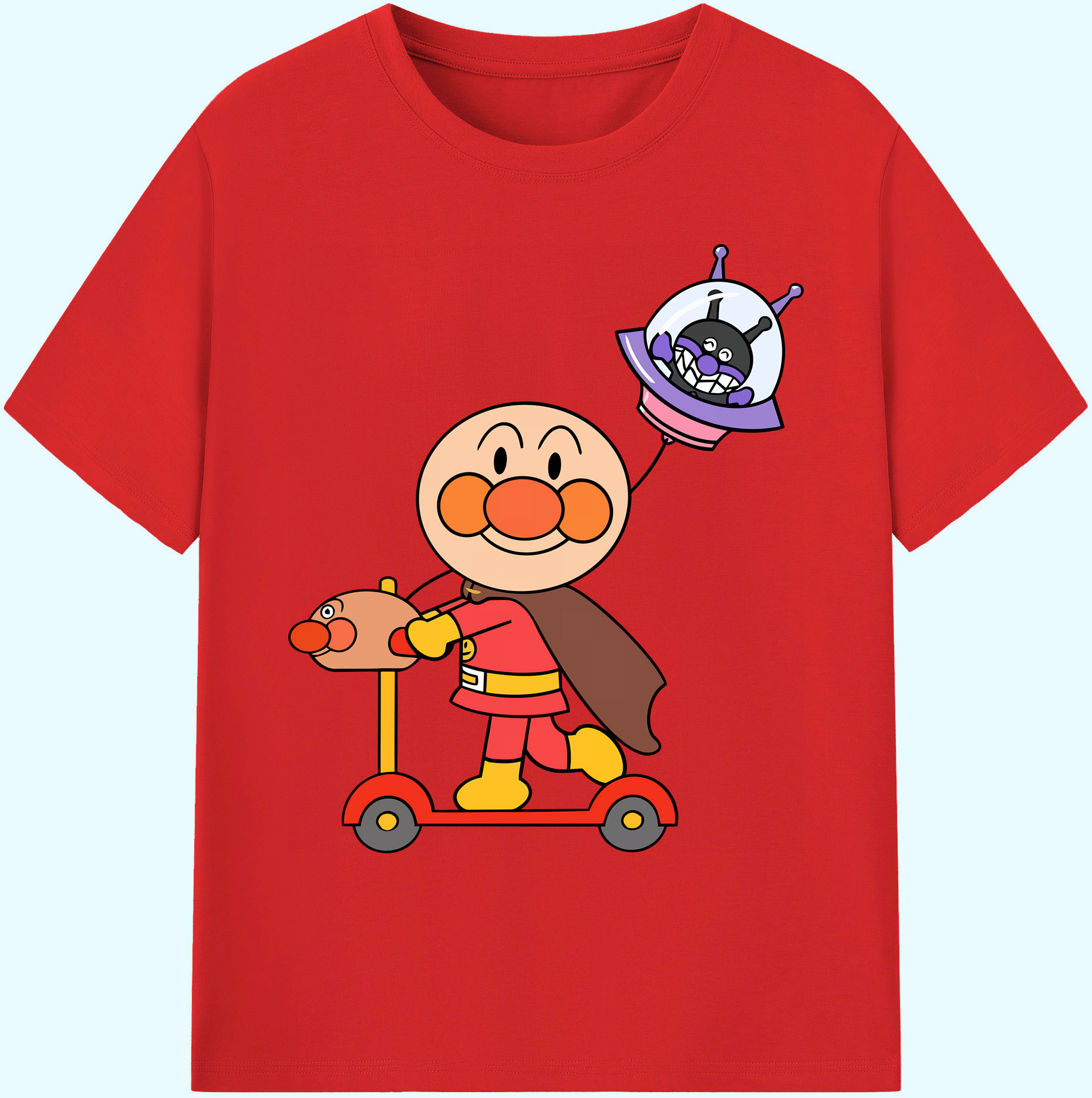 （画像用） アンパンマン Anpanman 綿100％ メンズ半袖Tシャツ｜肌触りやわらか＆通気性