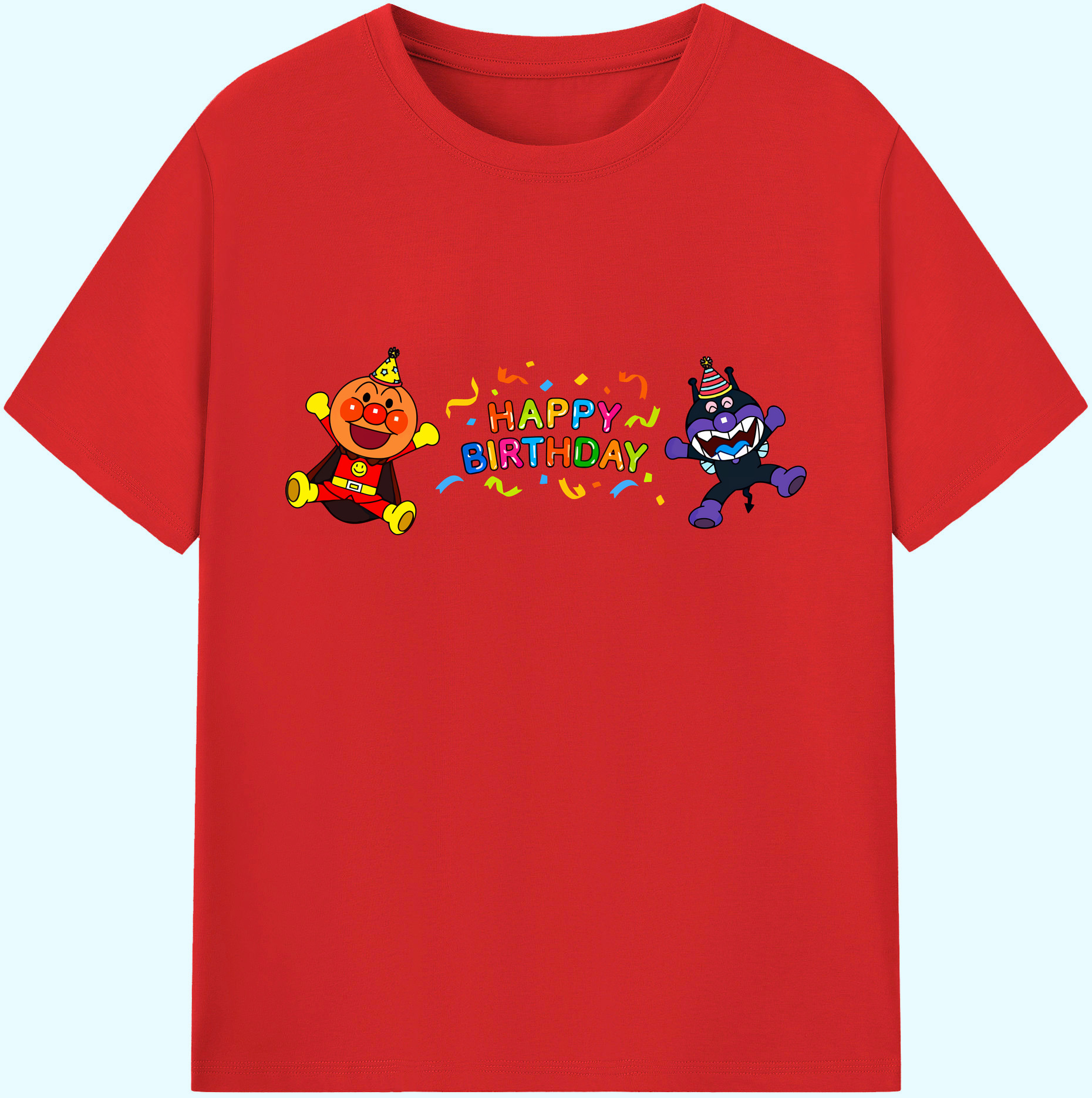 （画像用） アンパンマン Anpanman 綿100％ メンズ半袖Tシャツ｜肌触りやわらか＆通気性