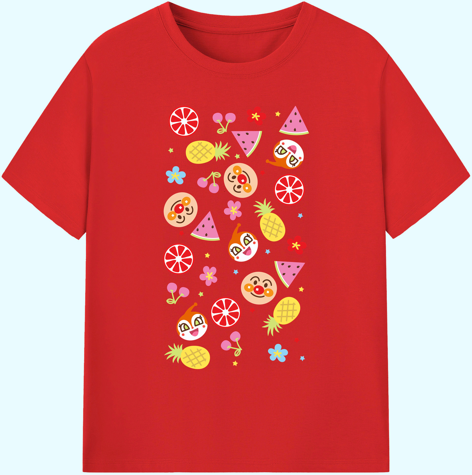 （画像用） アンパンマン Anpanman 綿100％ メンズ半袖Tシャツ｜肌触りやわらか＆通気性