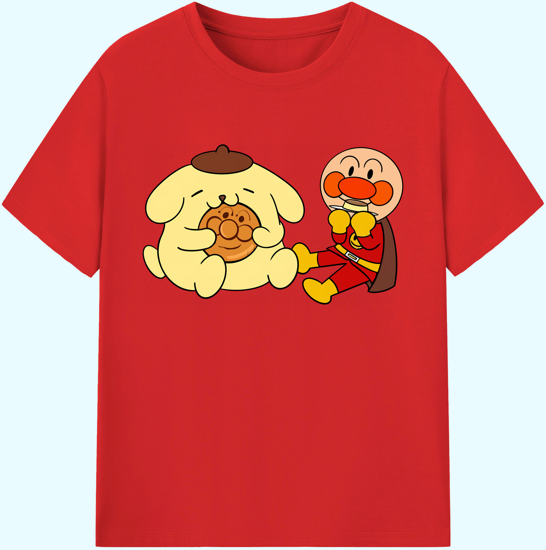 （画像用） アンパンマン Anpanman 綿100％ メンズ半袖Tシャツ｜肌触りやわらか＆通気性