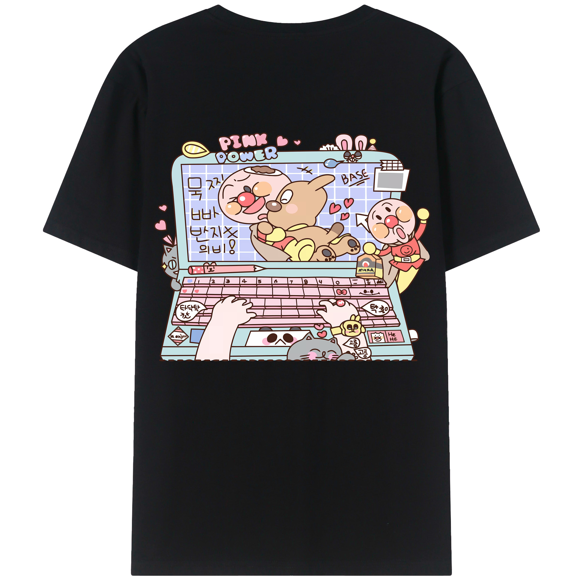 （画像用） アンパンマン Anpanman レディース半袖Tシャツ(バックプリント)